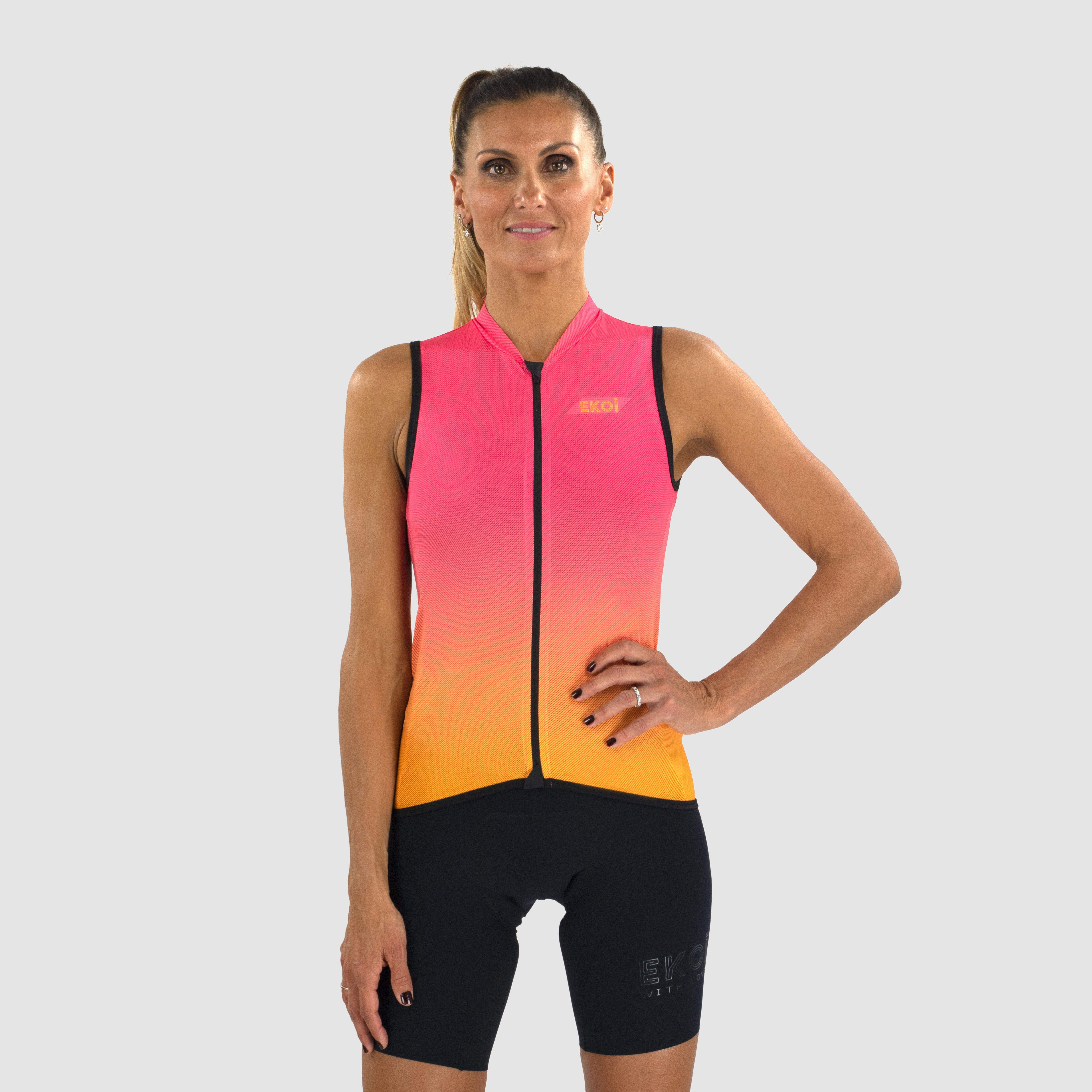 Women's sleeveless jersey EKOI Perf AQUARELLE Pink