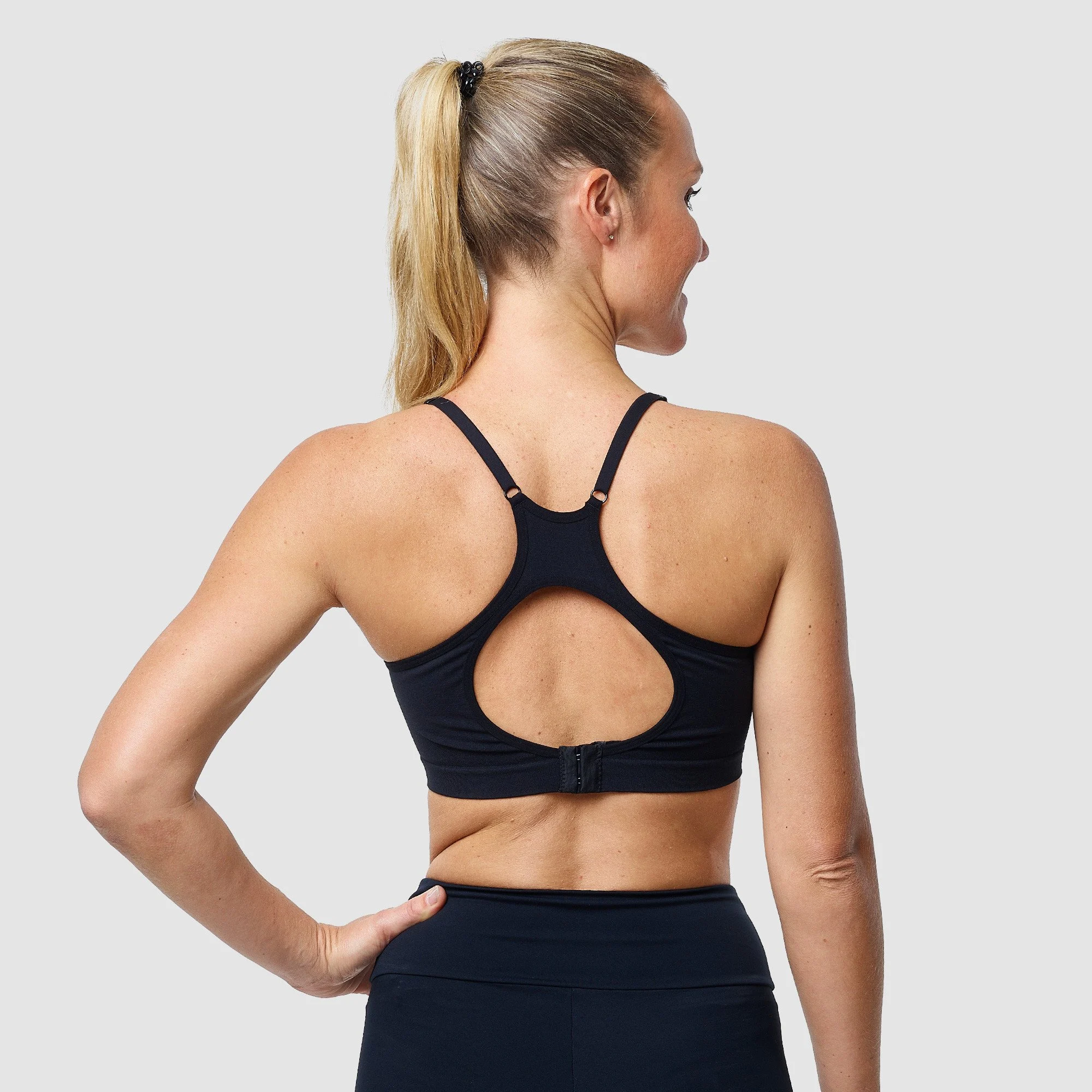 Women's Sport Bra EKOI Crossed Back -Black