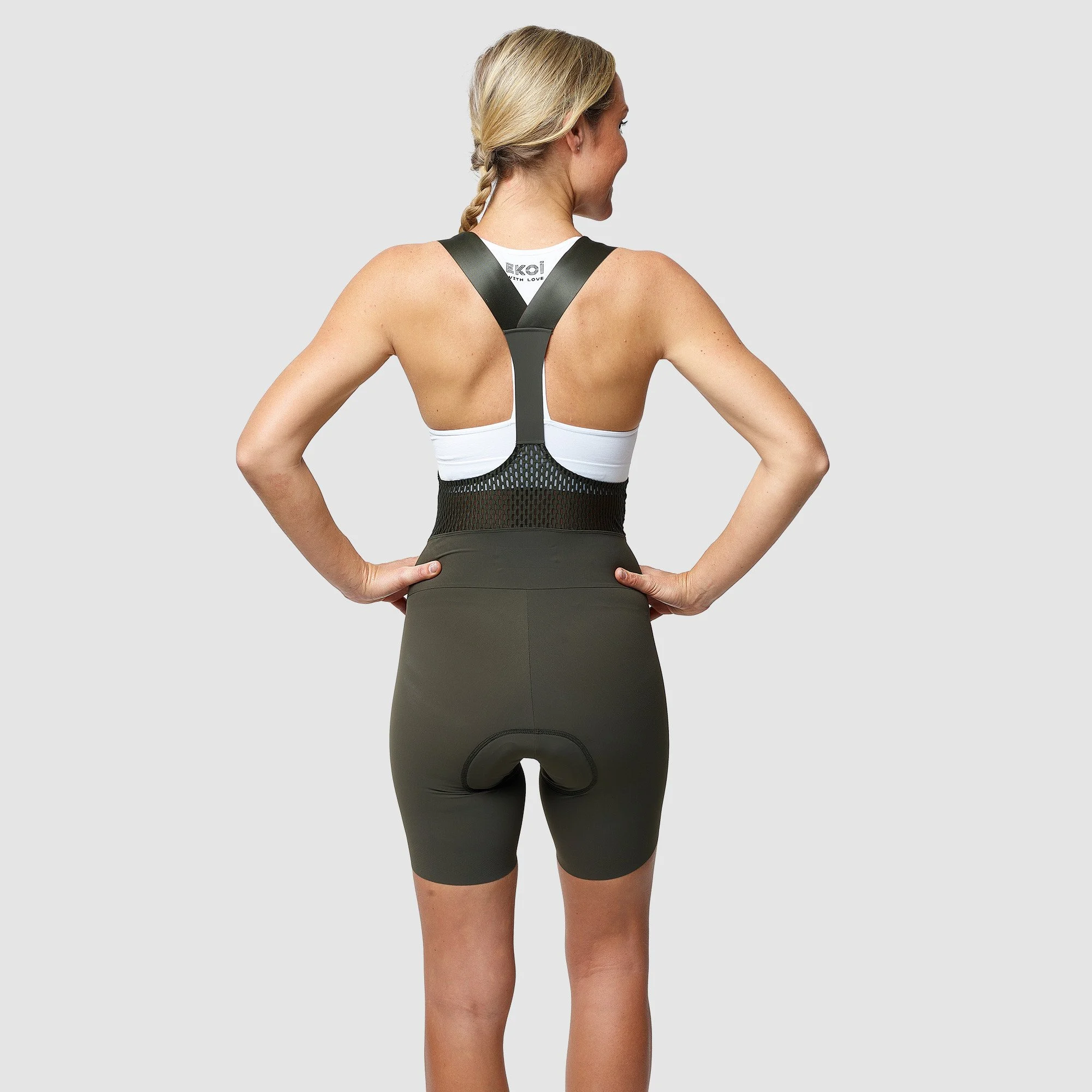 Women Strap Bibshorts EKOI EKOI ESSENTIAL Kaki