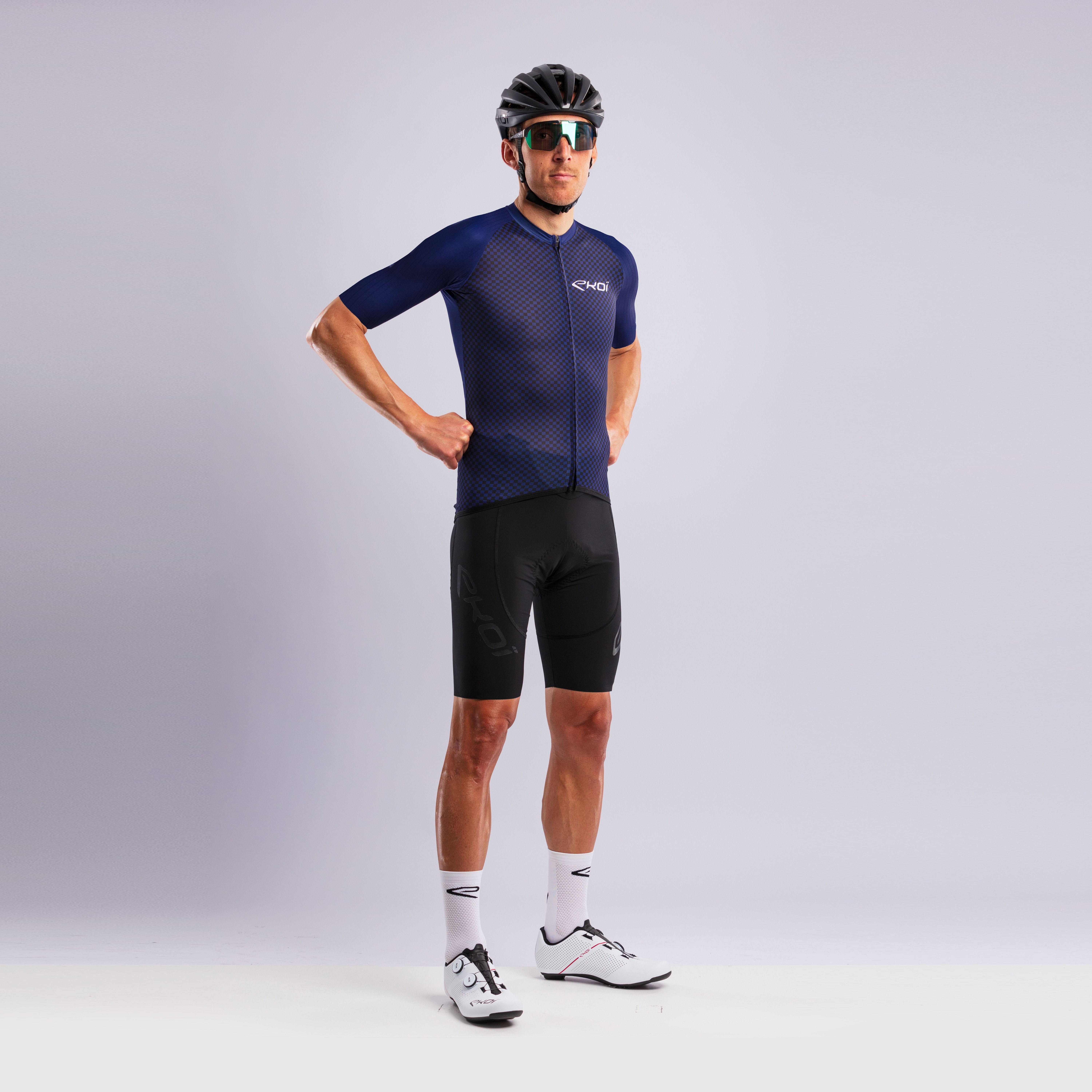 EKOI RACING CHECKS Jersey NAVY