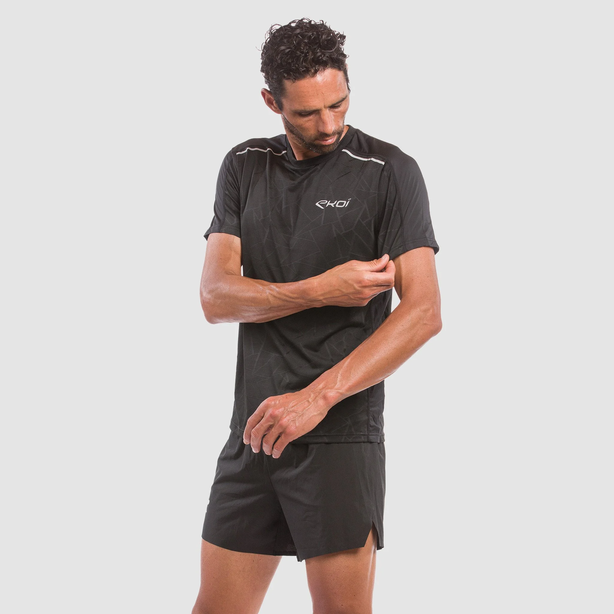 Tee-Shirt EKOI RUN GRAPHIC TECH Black