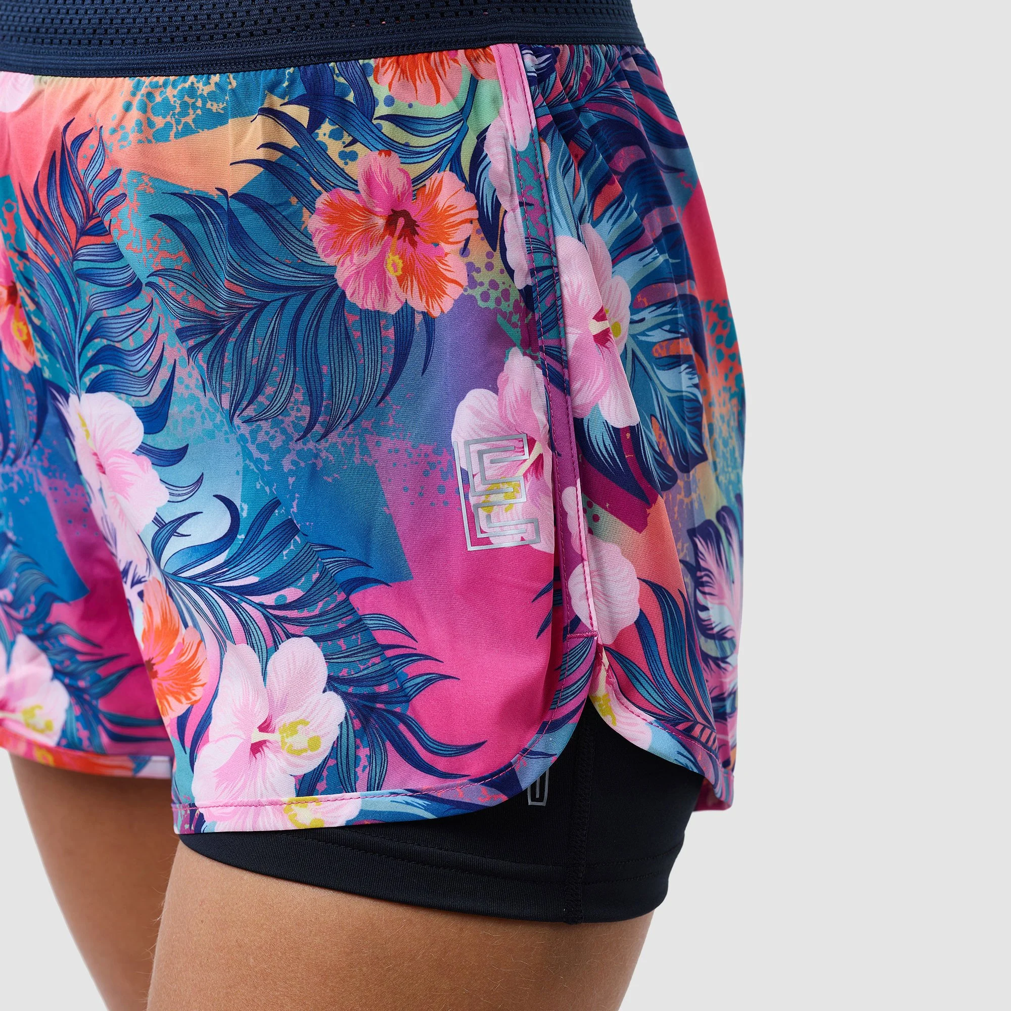 Women Shorts EKOI RUN 2 in 1 Tropical