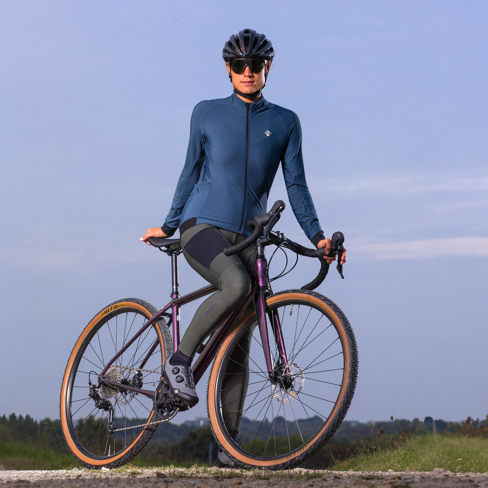 EKOI Gravel women's blue marine winter bib tights