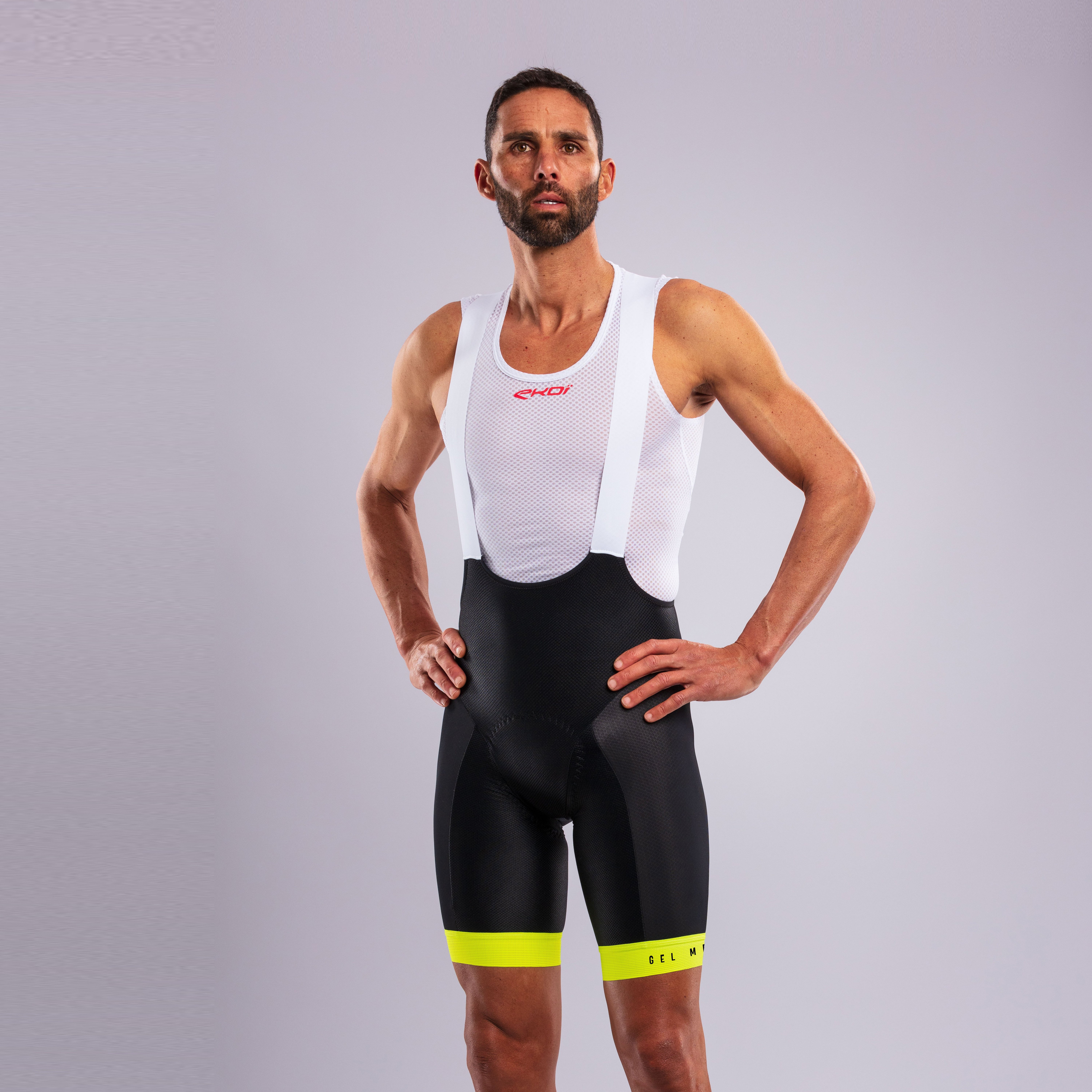 EKOI MEMORY GEL Bib Shorts Neon Yellow