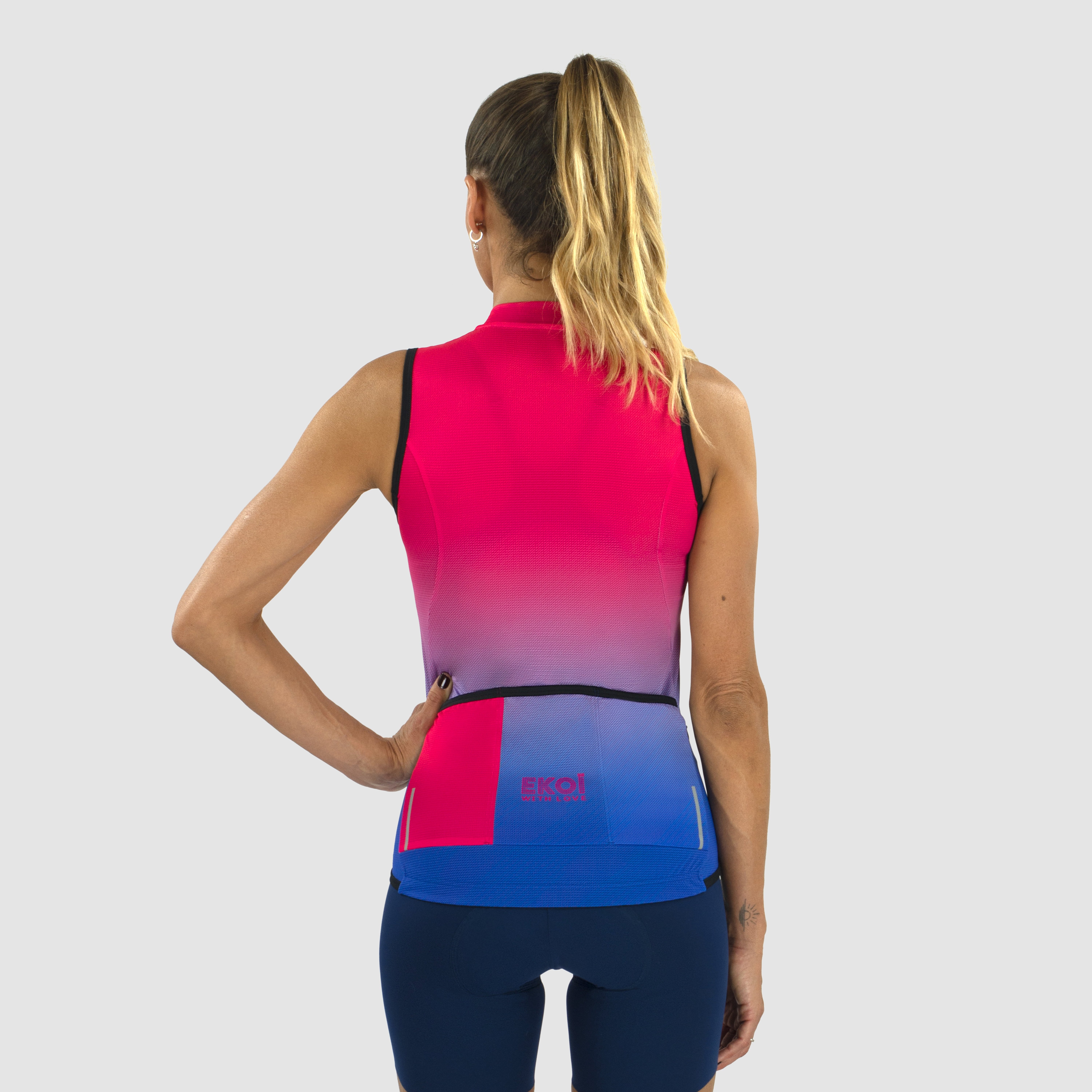 Women's sleeveless jersey EKOI Perf AQUARELLE Pink