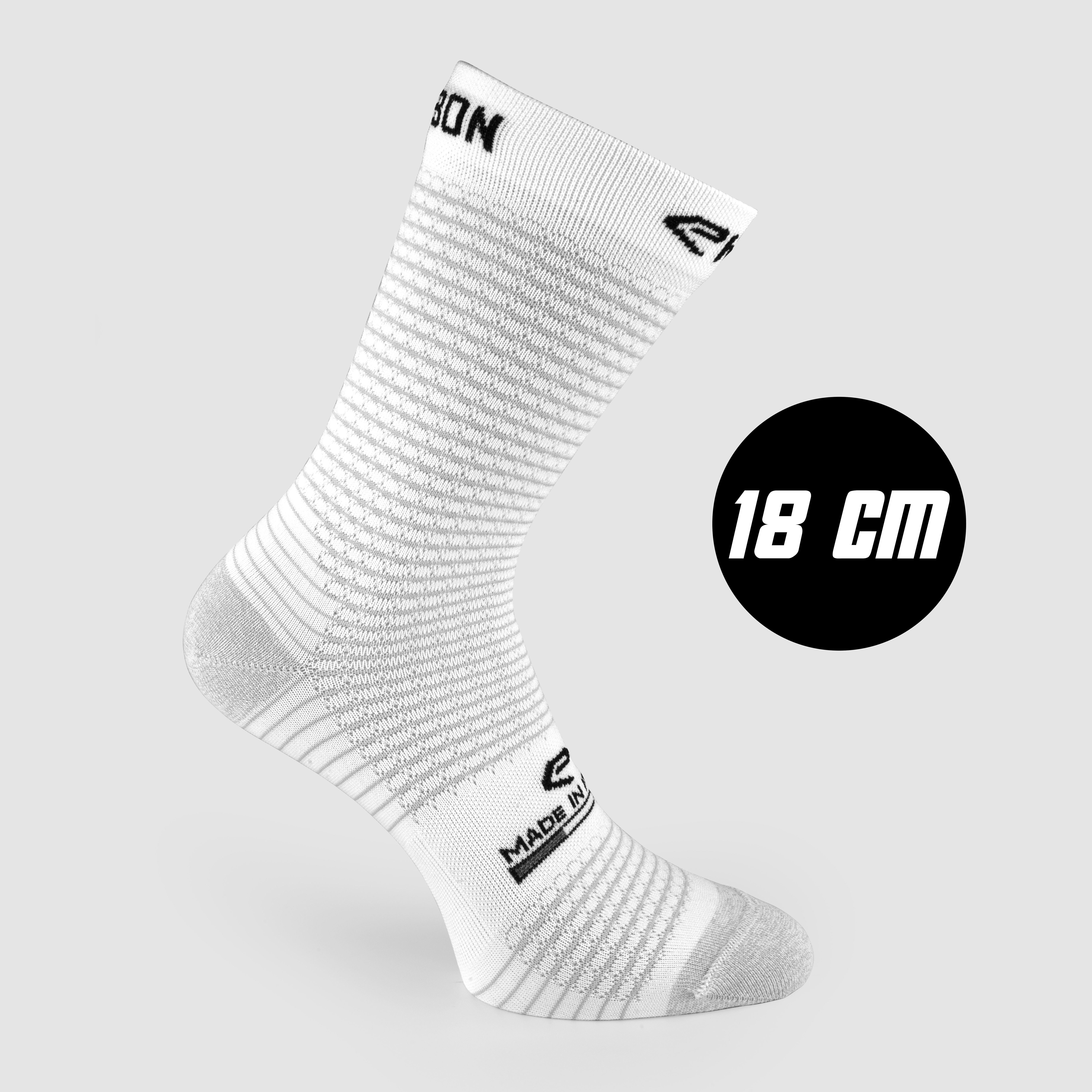 EKOI CARBON BICYCLE Socks White 18cm