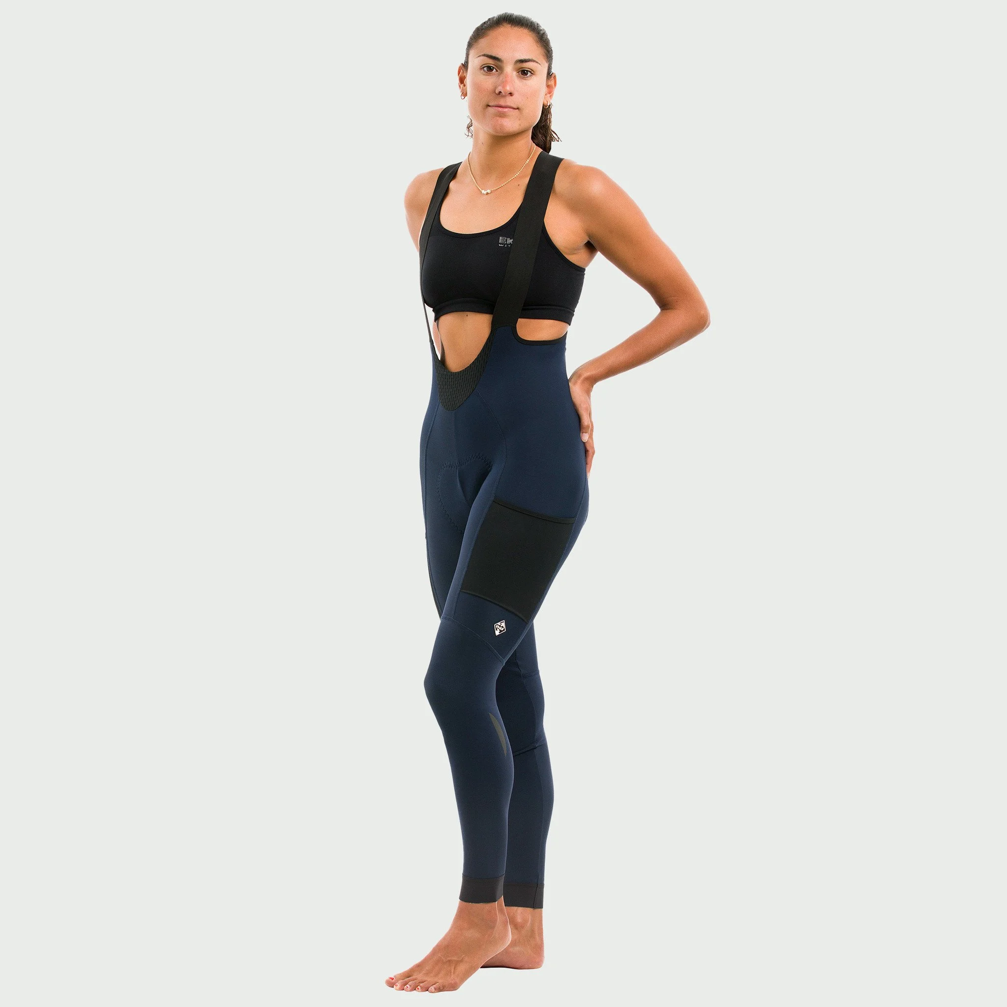 EKOI Gravel women's blue marine winter bib tights