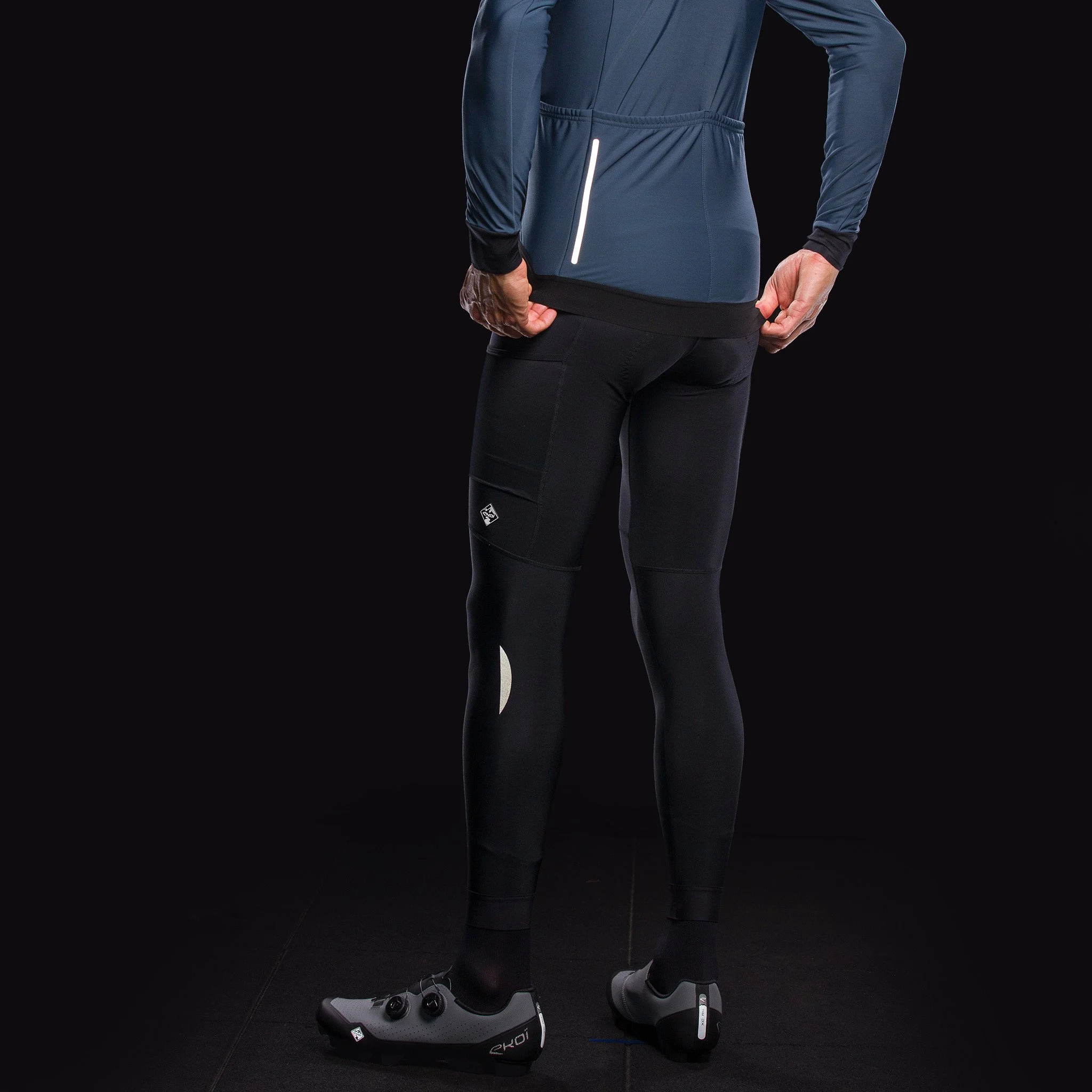 EKOI Gravel Cargo black winter bib tights