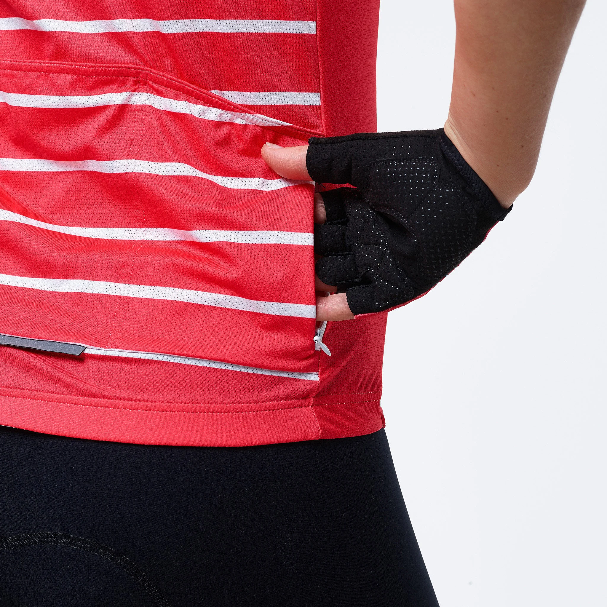 Sleeveless Women Jersey EKOI STRIPES Red
