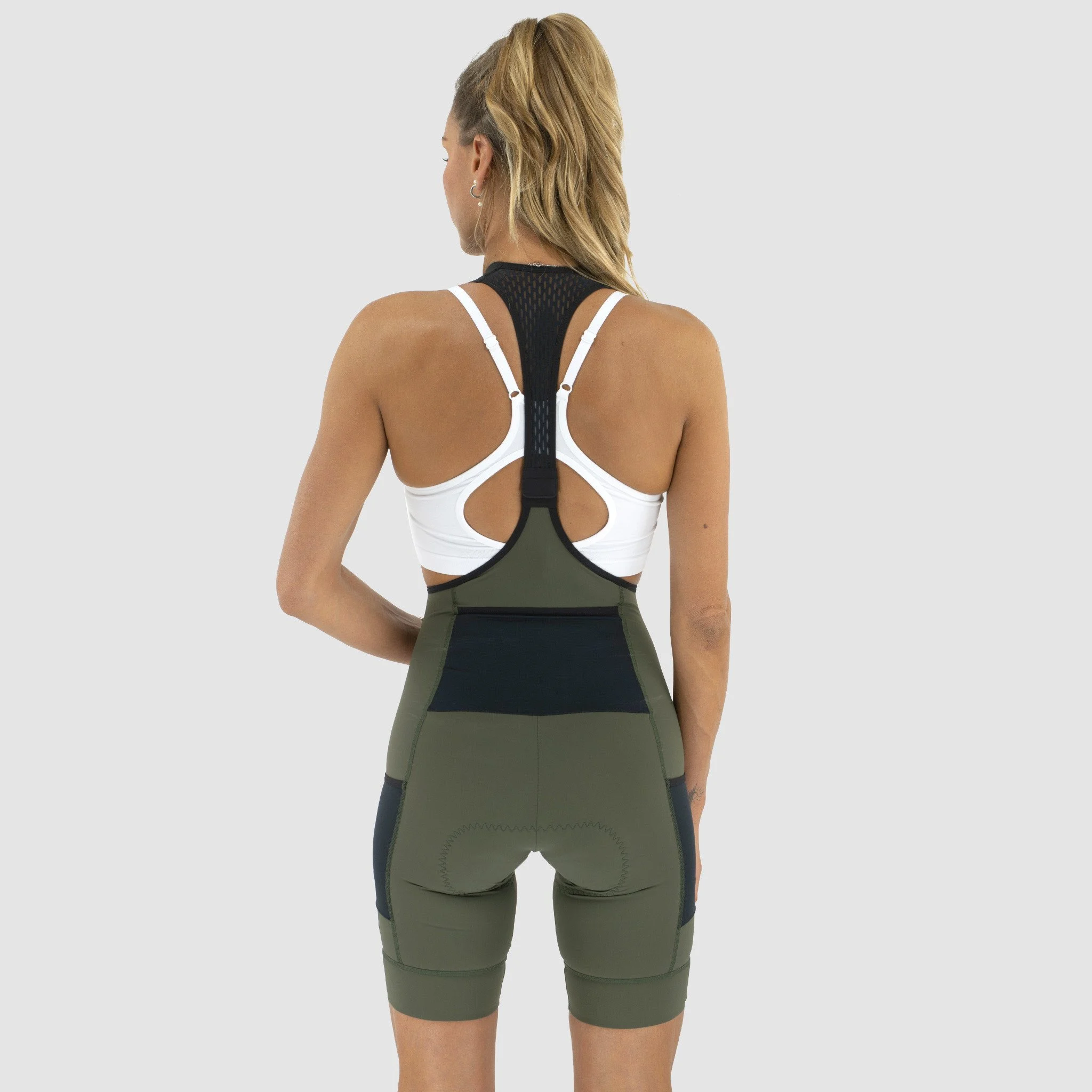 EKOI Gravel Women's BibShort with Cargo Pockets Perf Khaki