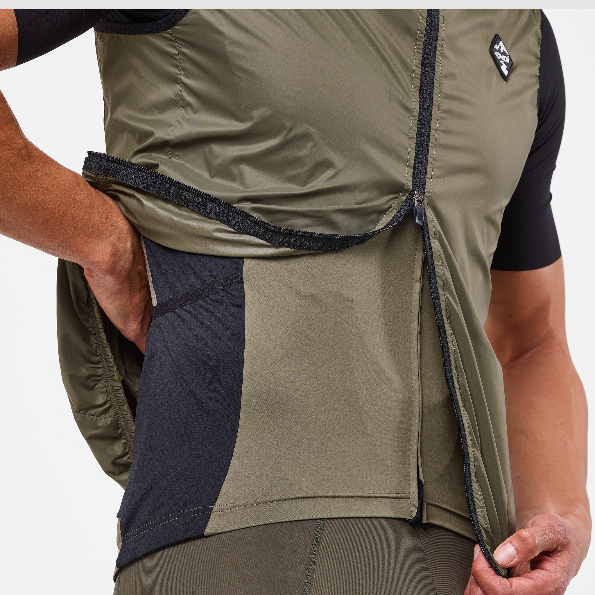 Unisex Windproof Vest EKOI GRAVEL ULTRALIGHT Kaki
