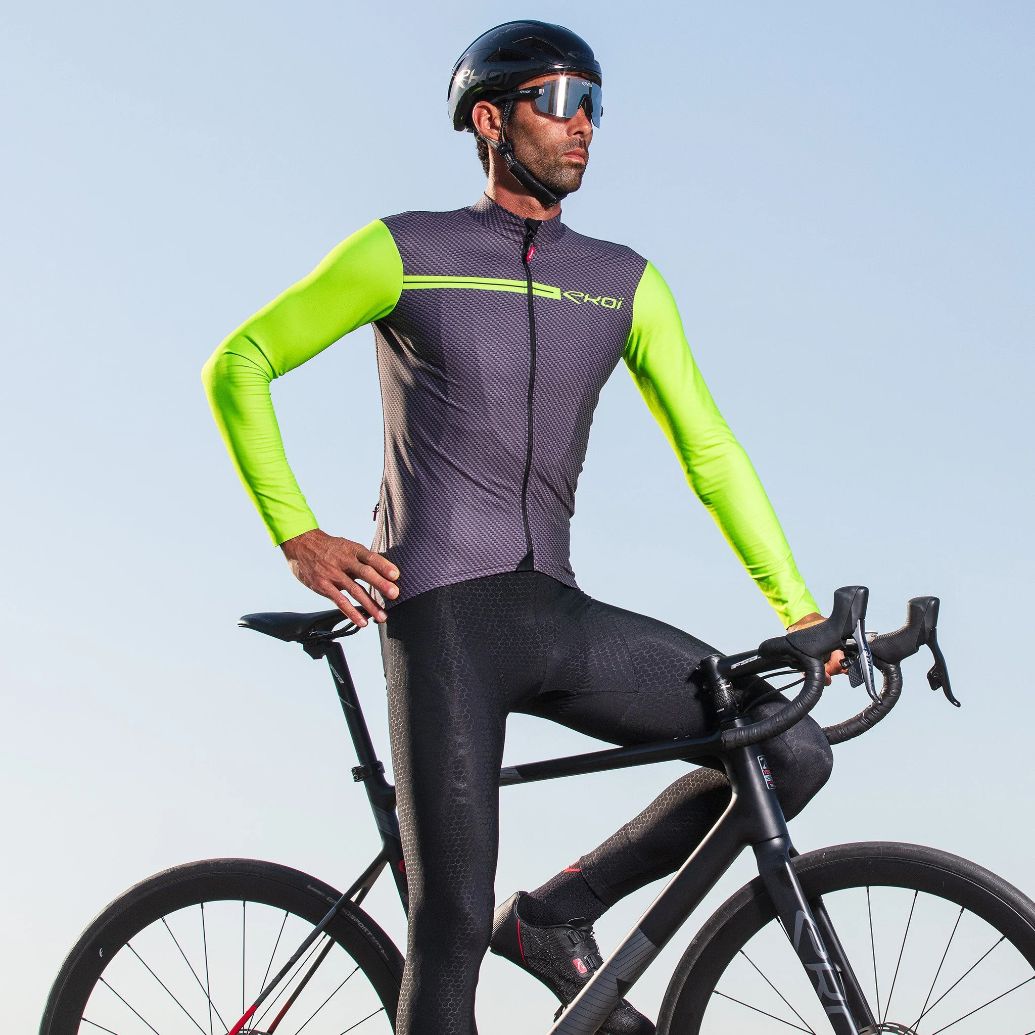LONG SLEEVES JERSEY EKOI CARBON NEON YELLOW