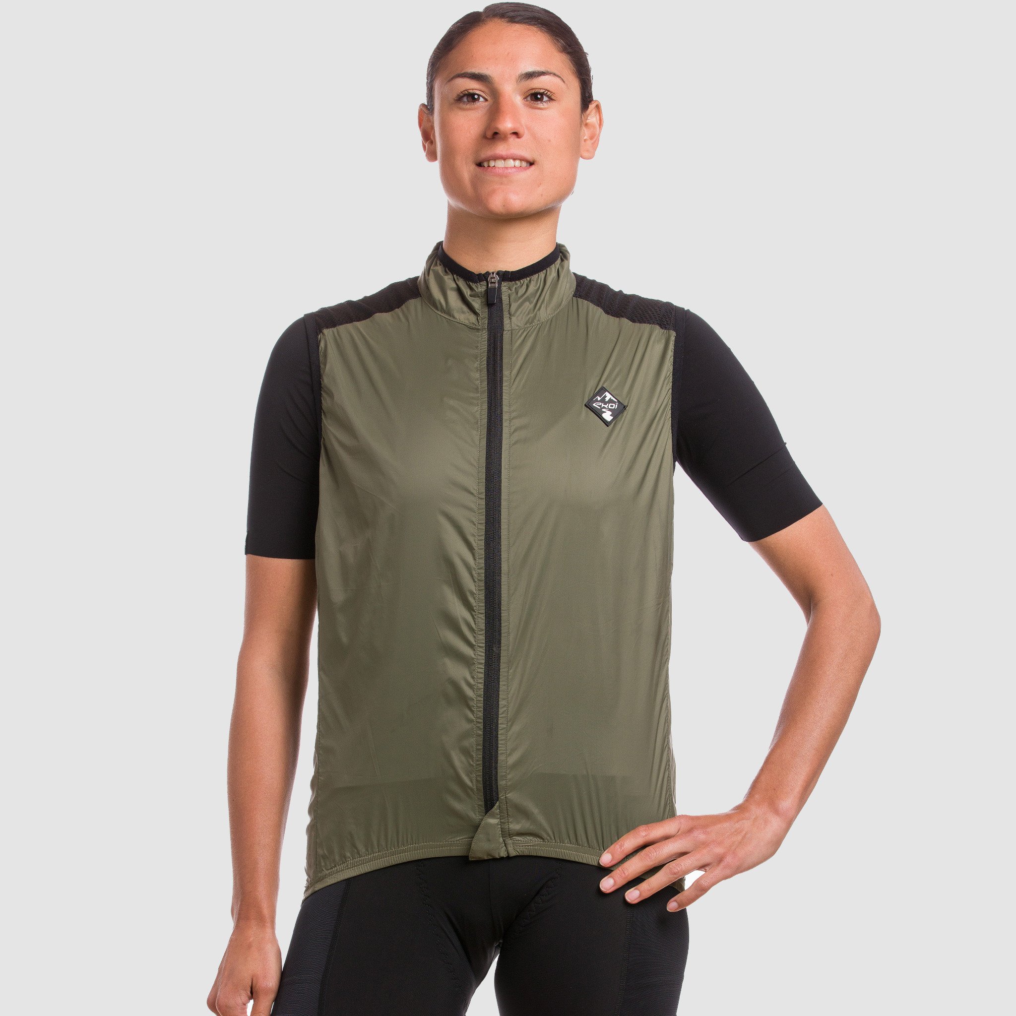 Unisex Windproof Vest EKOI GRAVEL ULTRALIGHT Kaki