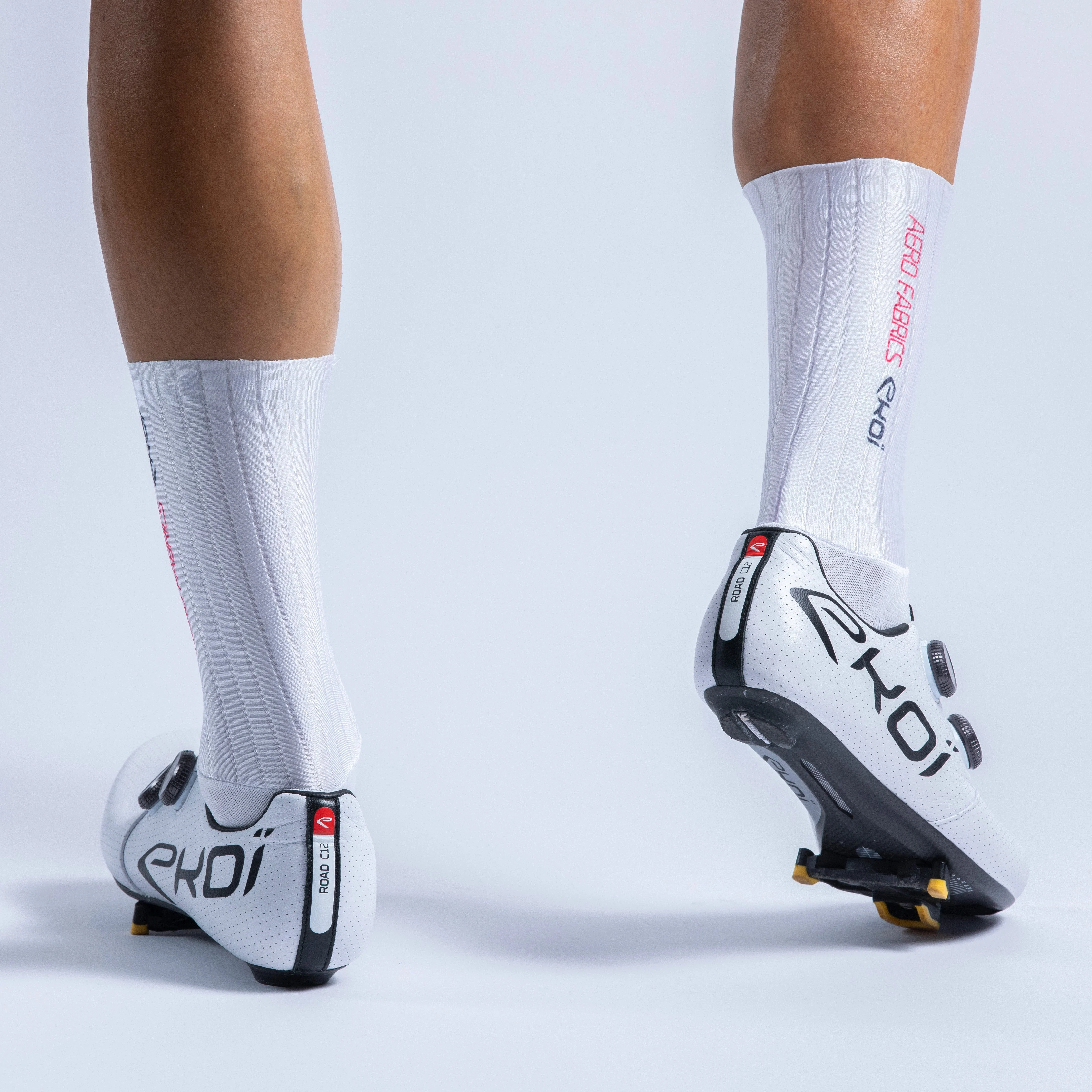 Racing Aero Fabrics white cycling socks