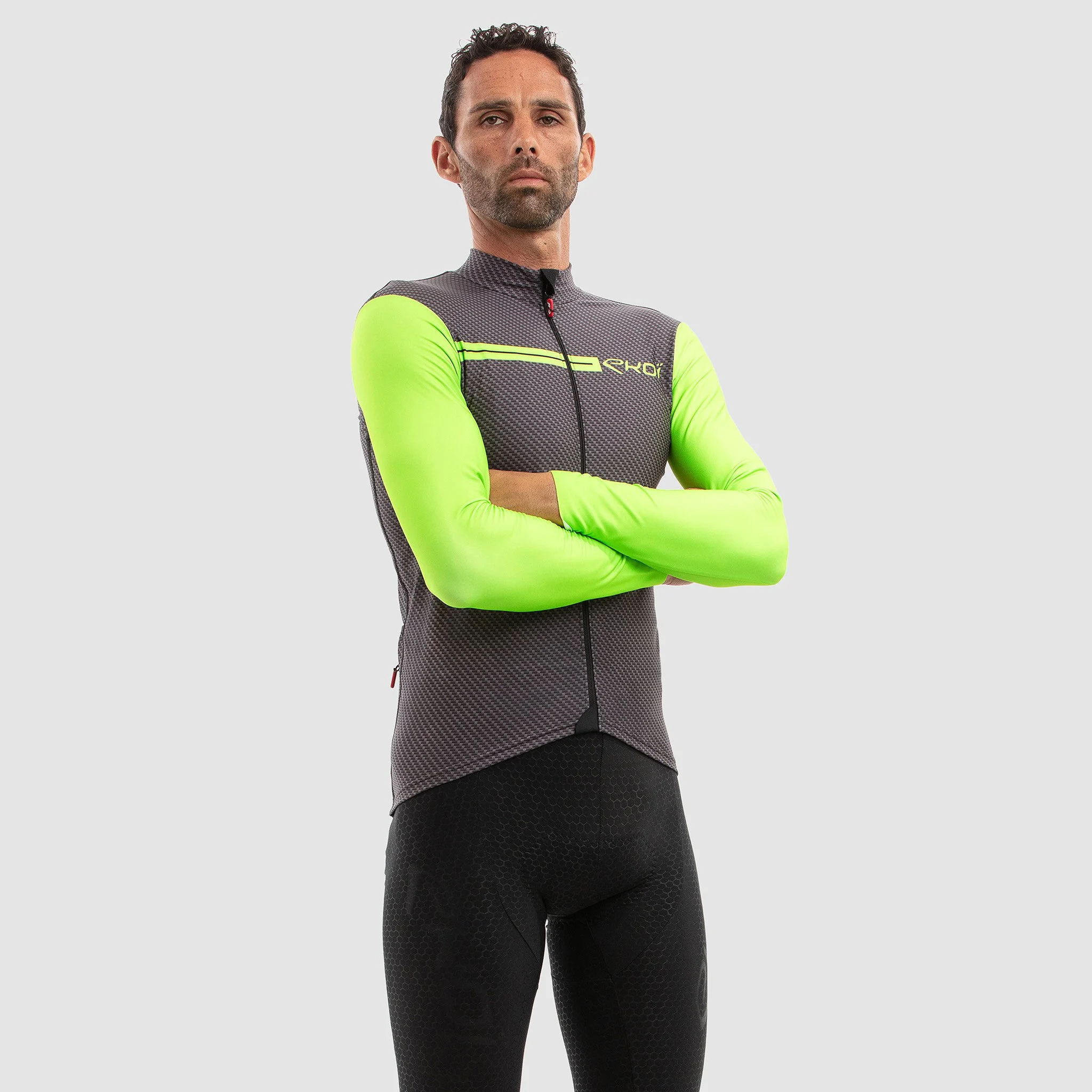 LONG SLEEVES JERSEY EKOI CARBON NEON YELLOW
