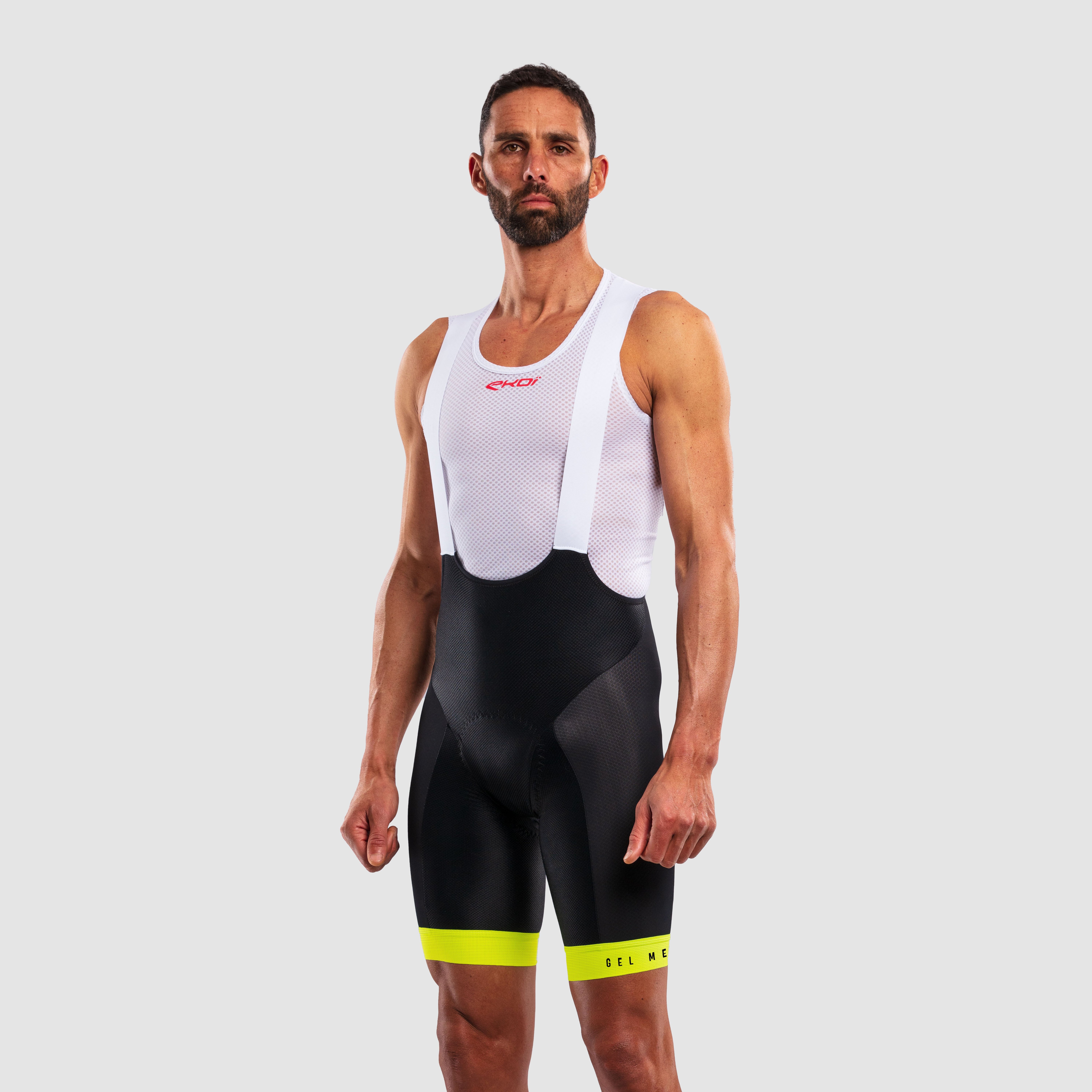 EKOI MEMORY GEL Bib Shorts Neon Yellow