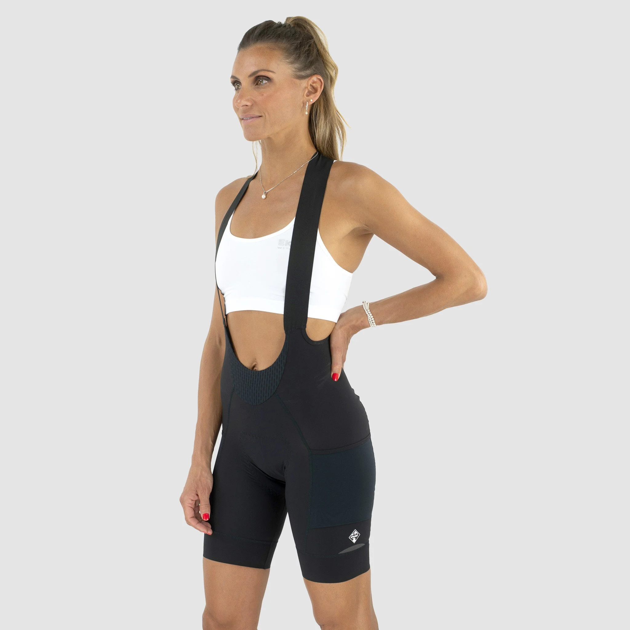 EKOI Gravel Women's BibShort with Cargo Pockets Perf Khaki