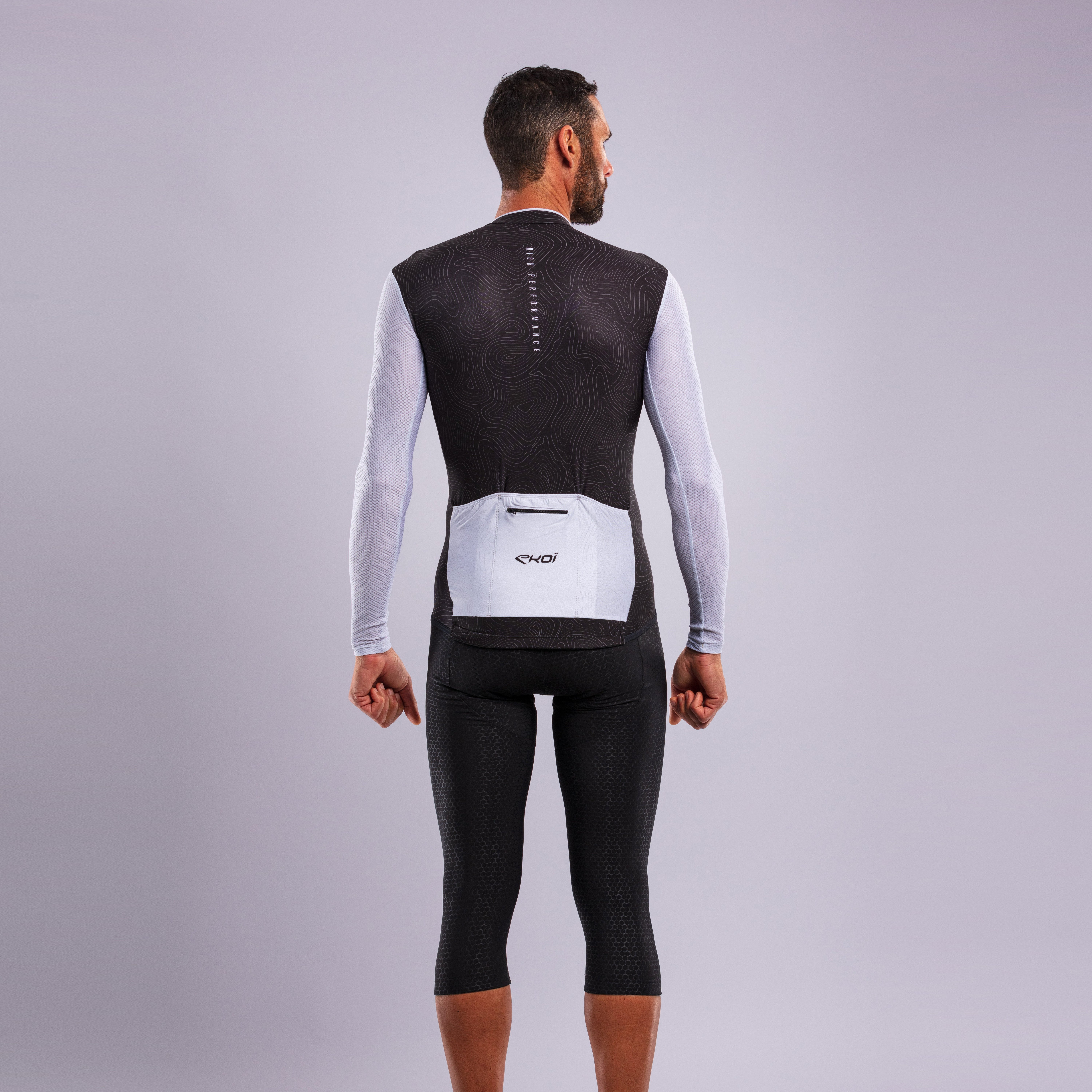 EKOI ROAD Mid-Season Jacket Grey and HEXA 3D GEL Bib Knickers Black Combo