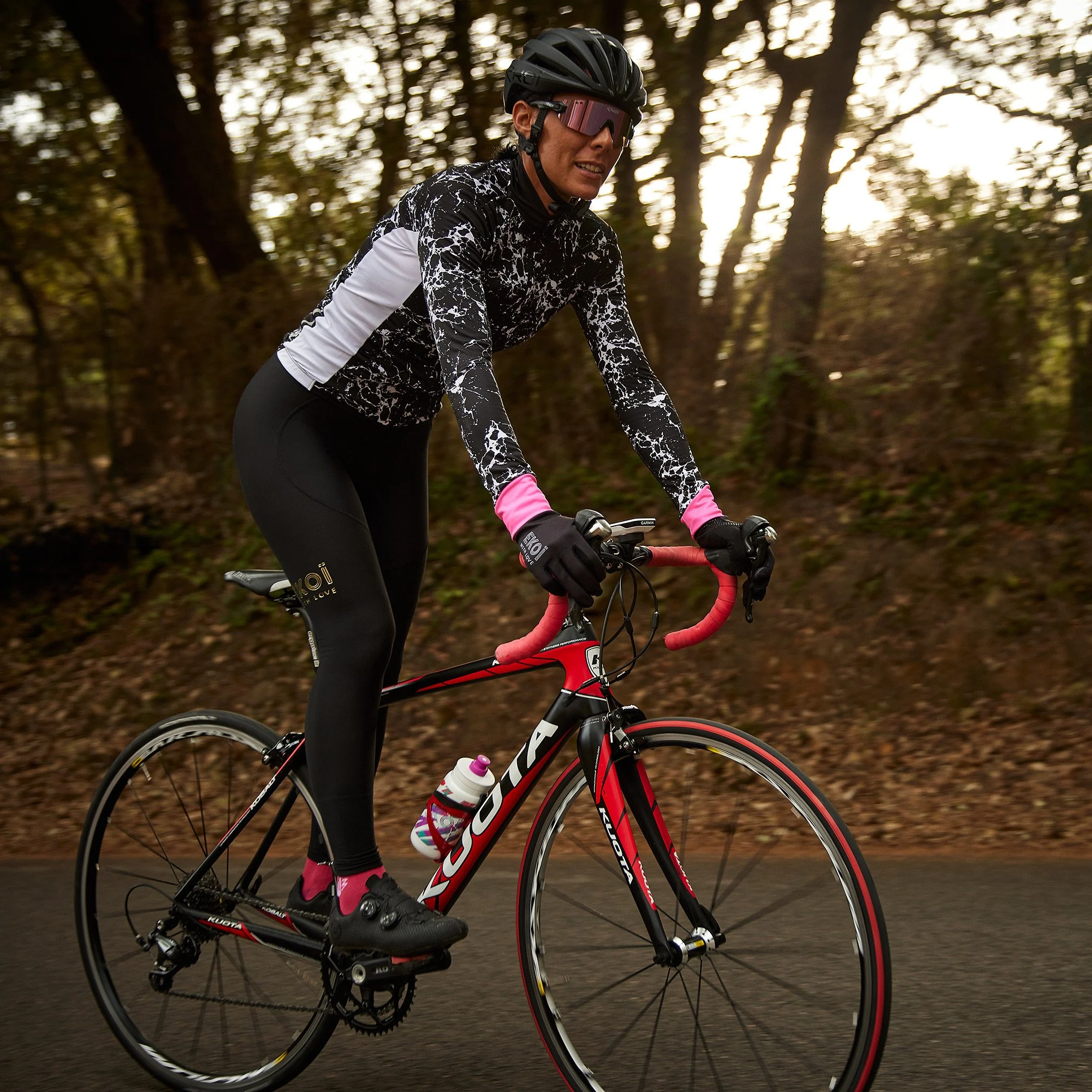 Ladies Straps Bibtights EKOI Marble Black