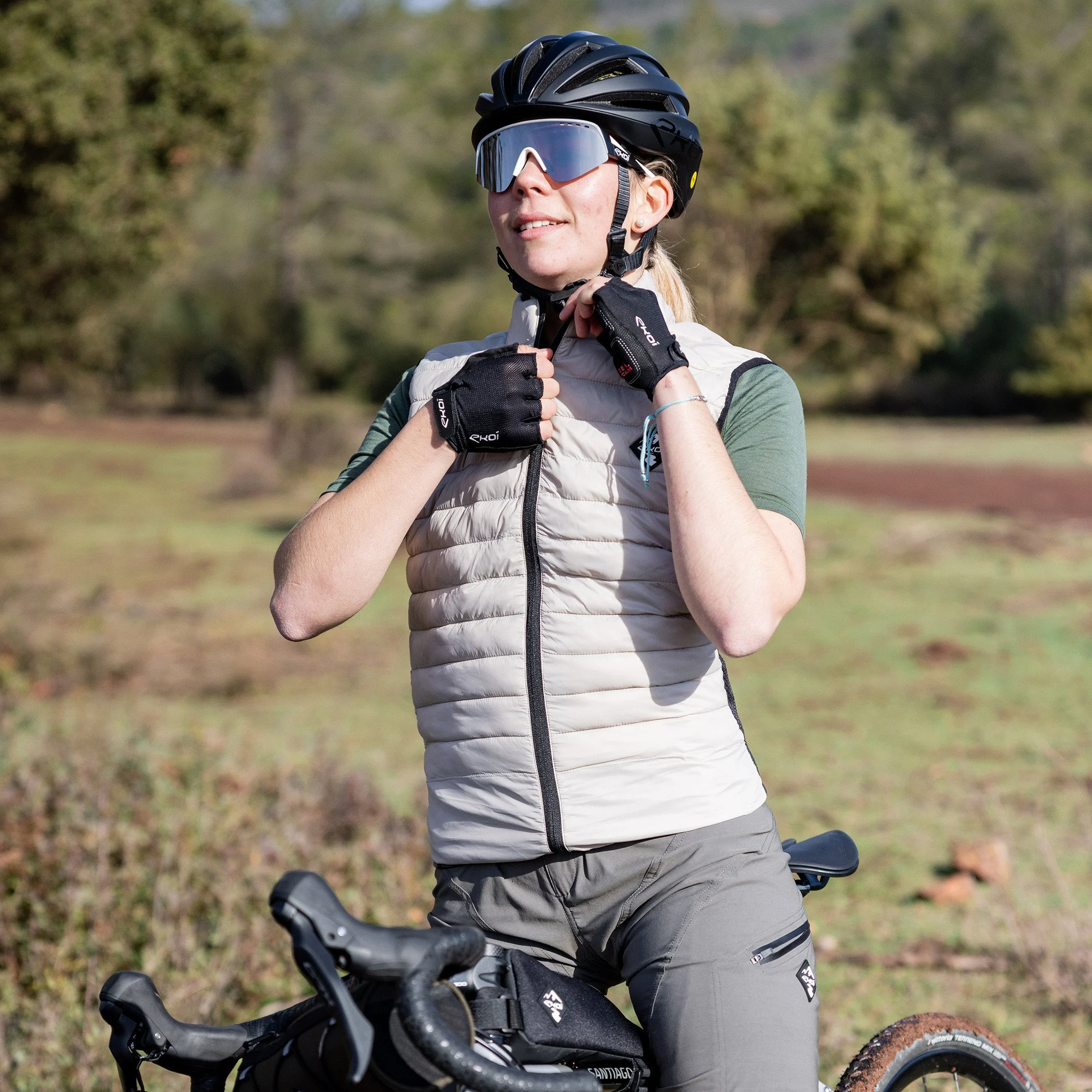 Unisex Windproof Vest EKOI GRAVEL PADDED Stone Grey