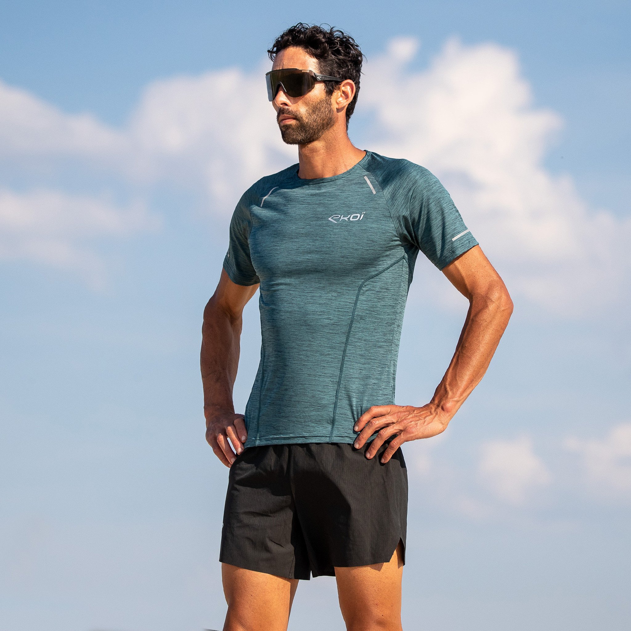 MEN TEE SHIRT PERFORMANCE EKOI RUN BLUE