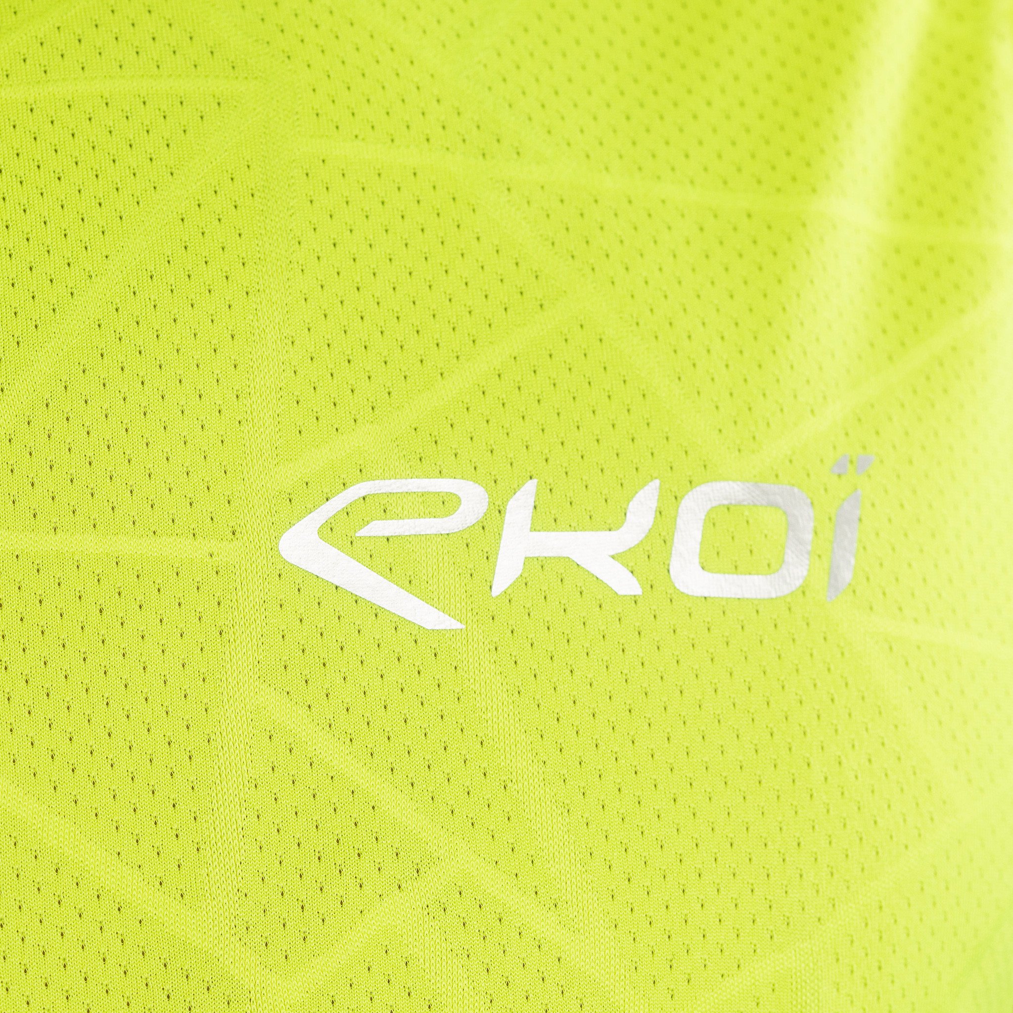 TEE SHIRT SLEEVELESS GRAPHIC TECH EKOI RUN NEON YELLOW