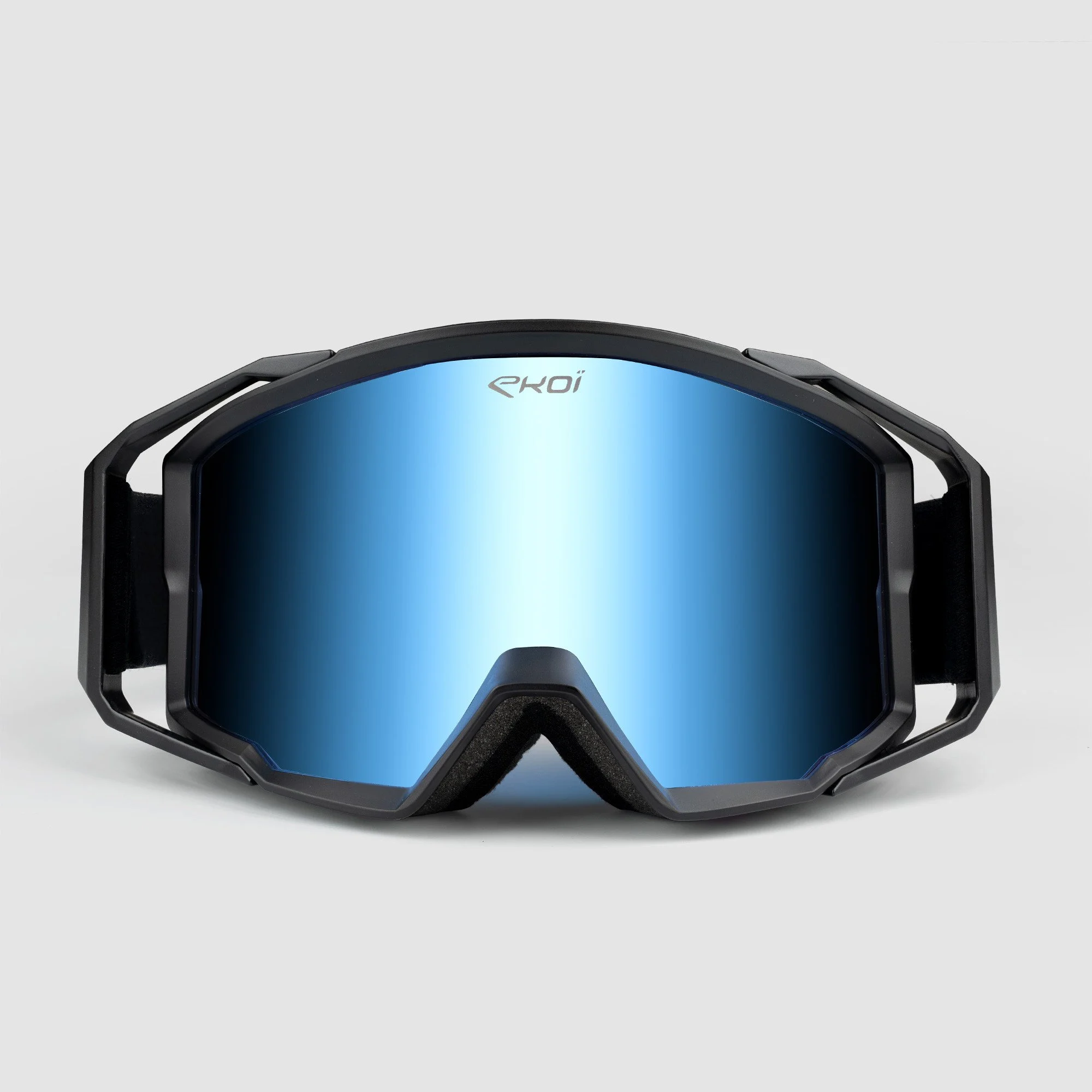 EKOI MTB Goggles Black Revo Blue