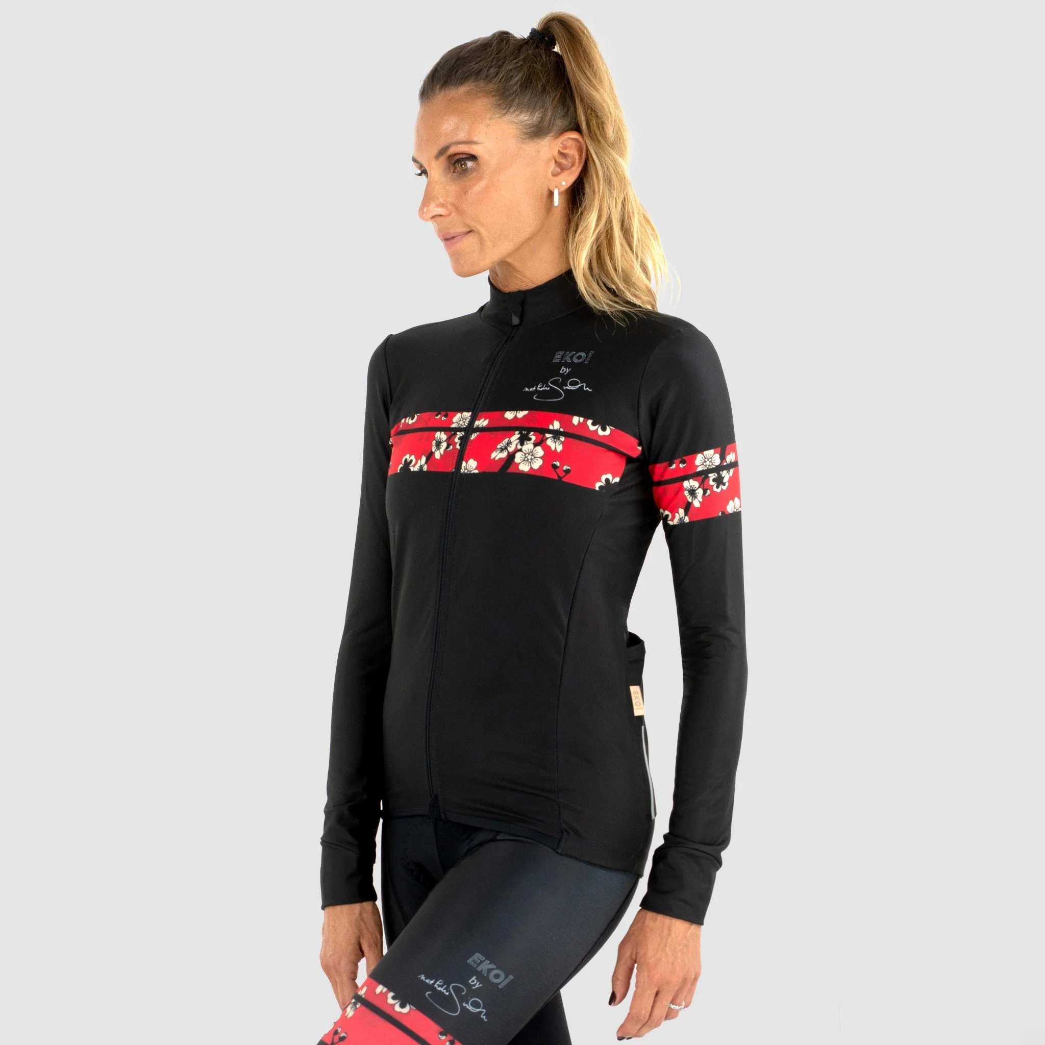 Nathalie Simon women's black LS jersey by EKOÏ