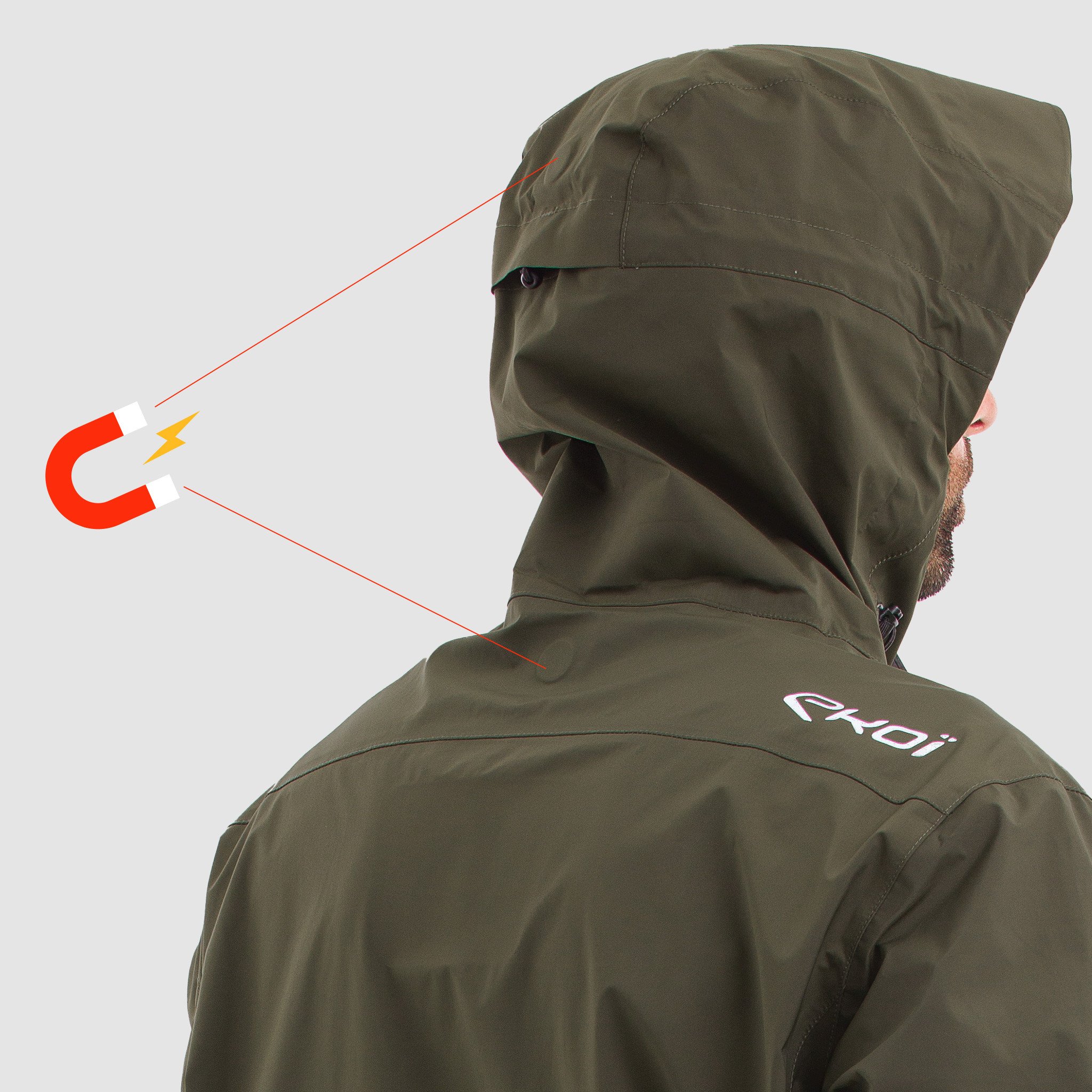 EKOI MTB Trail Charcoal green khaki rain cape