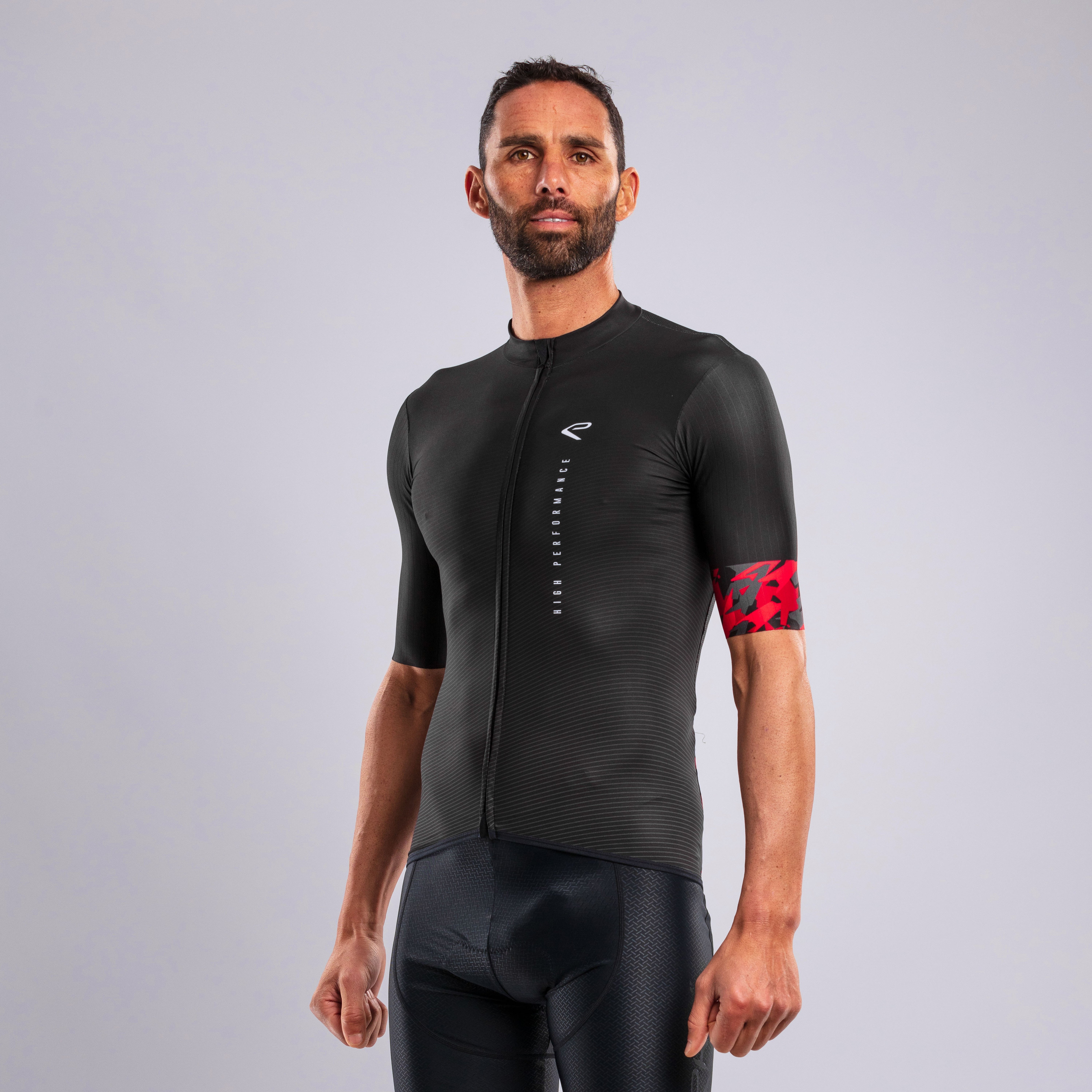 EKOI KAMO CROSS Jersey and Bib Shorts Red Black Combo