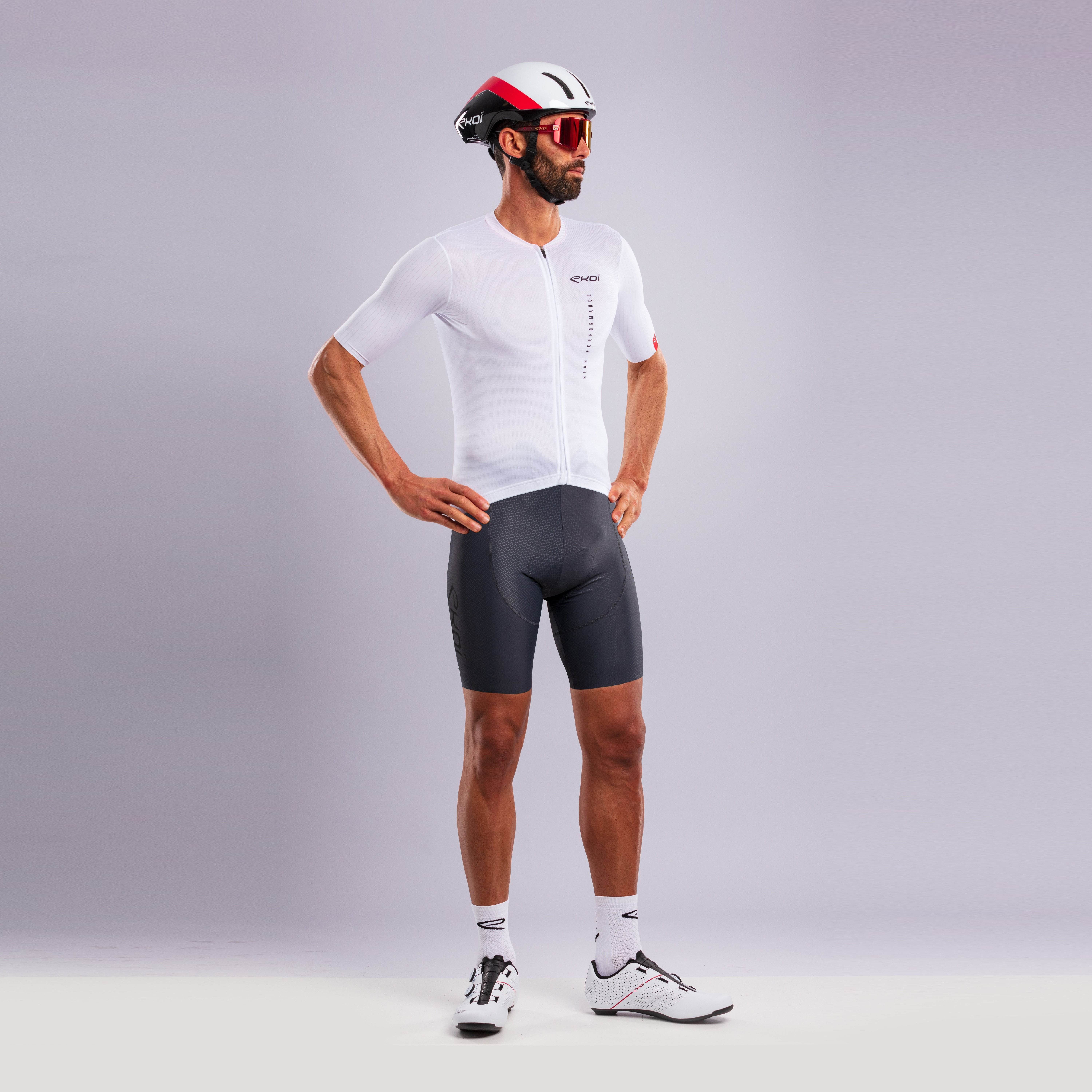 EKOI 3D GEL CROSS bib shorts grey