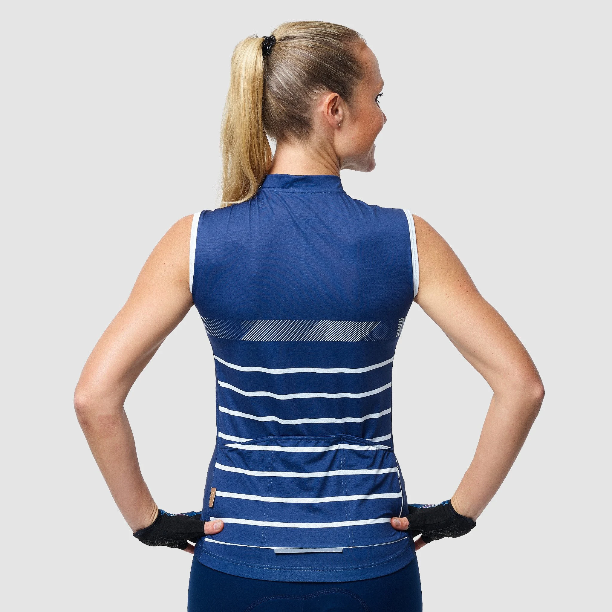 Sleeveless Women Jersey EKOI STRIPES Red
