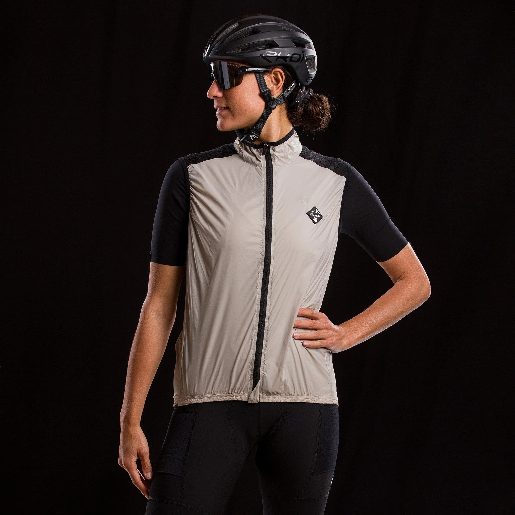Unisex Windproof Vest EKOI GRAVEL ULTRALIGHT Kaki