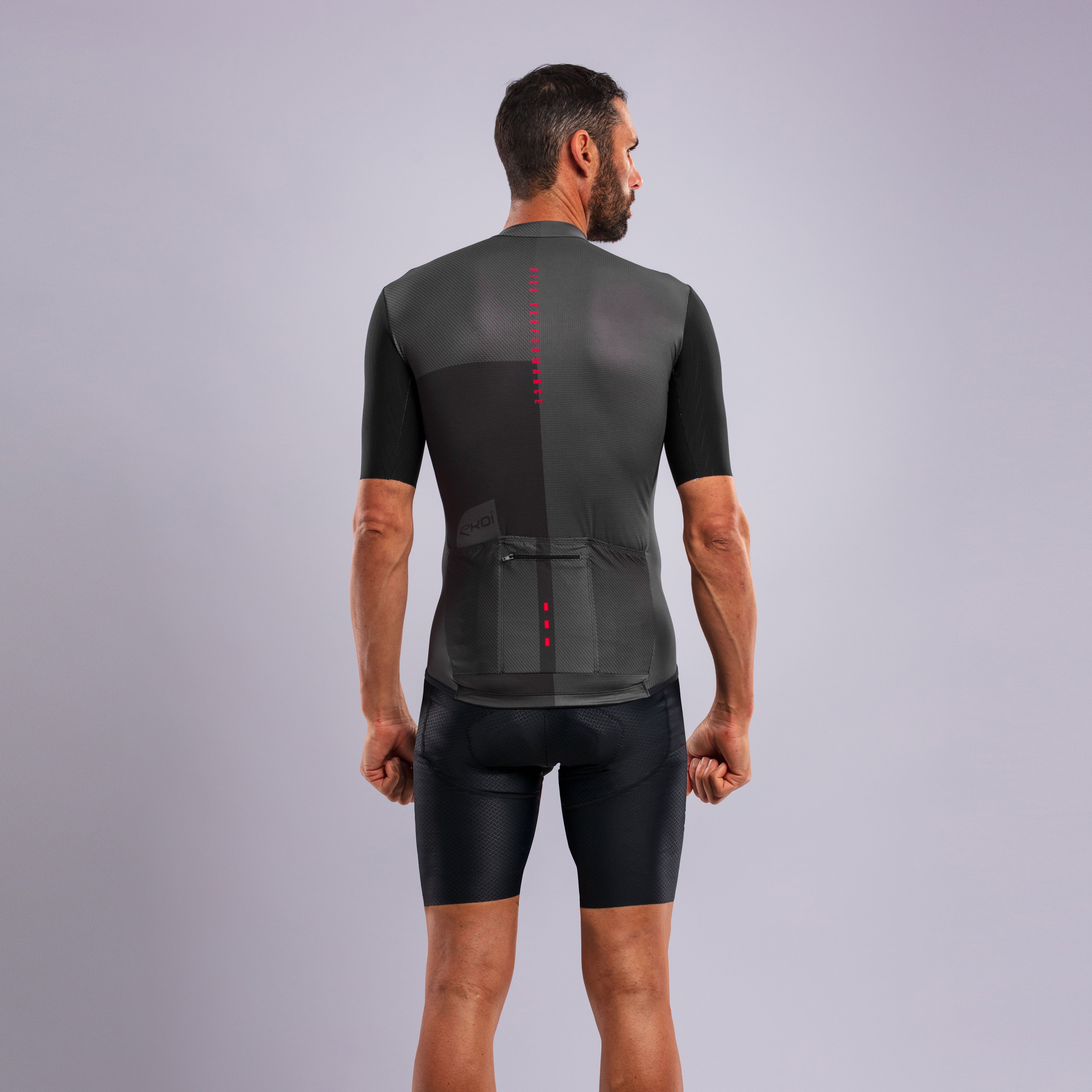 EKOÏ MONOCHROME khaki jersey and black Cross bib shorts combo