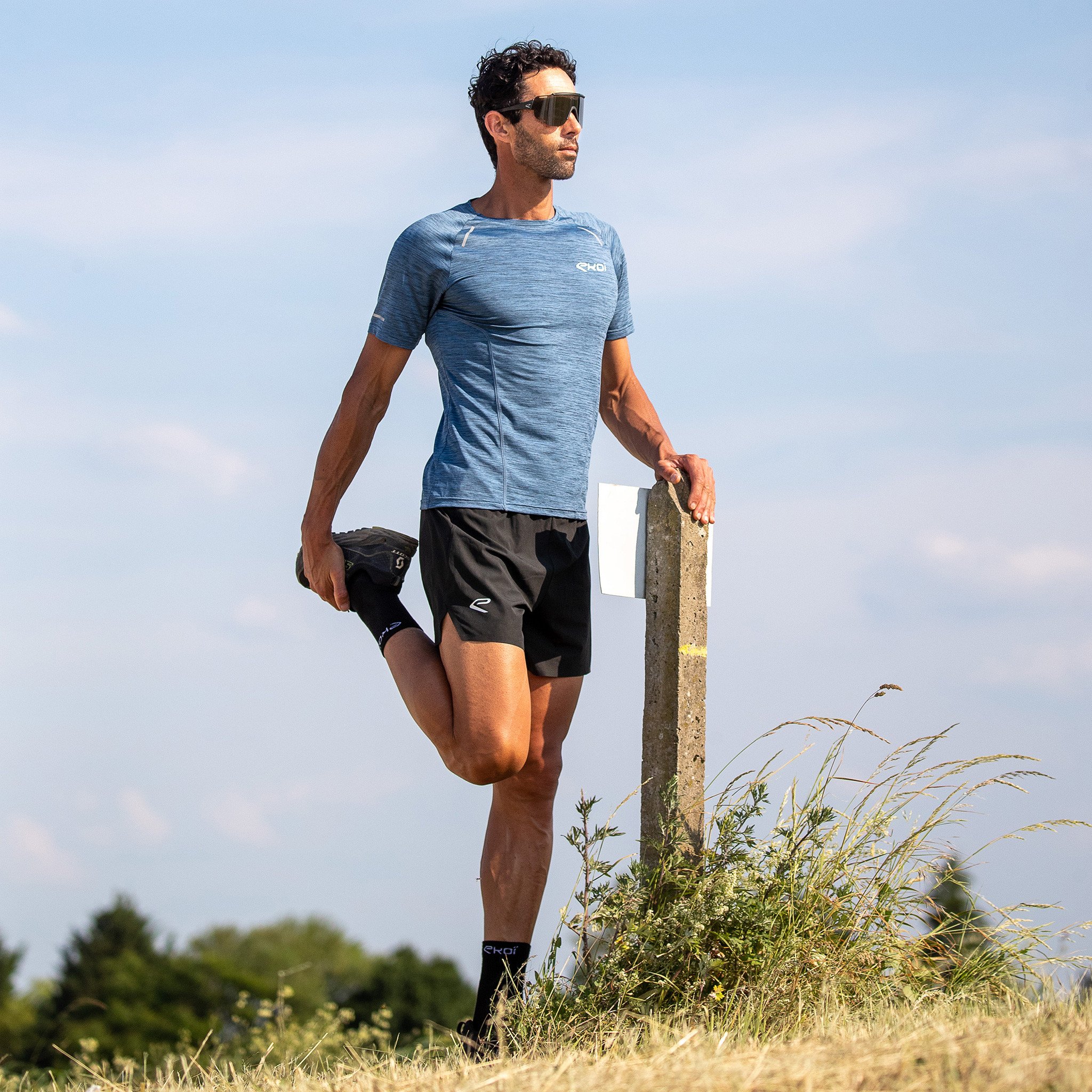 MEN TEE SHIRT PERFORMANCE EKOI RUN BLUE