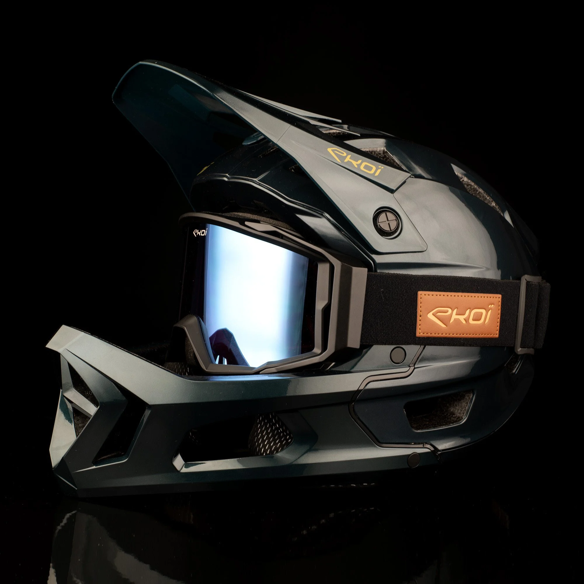 EKOI MTB Goggles Black Revo Blue