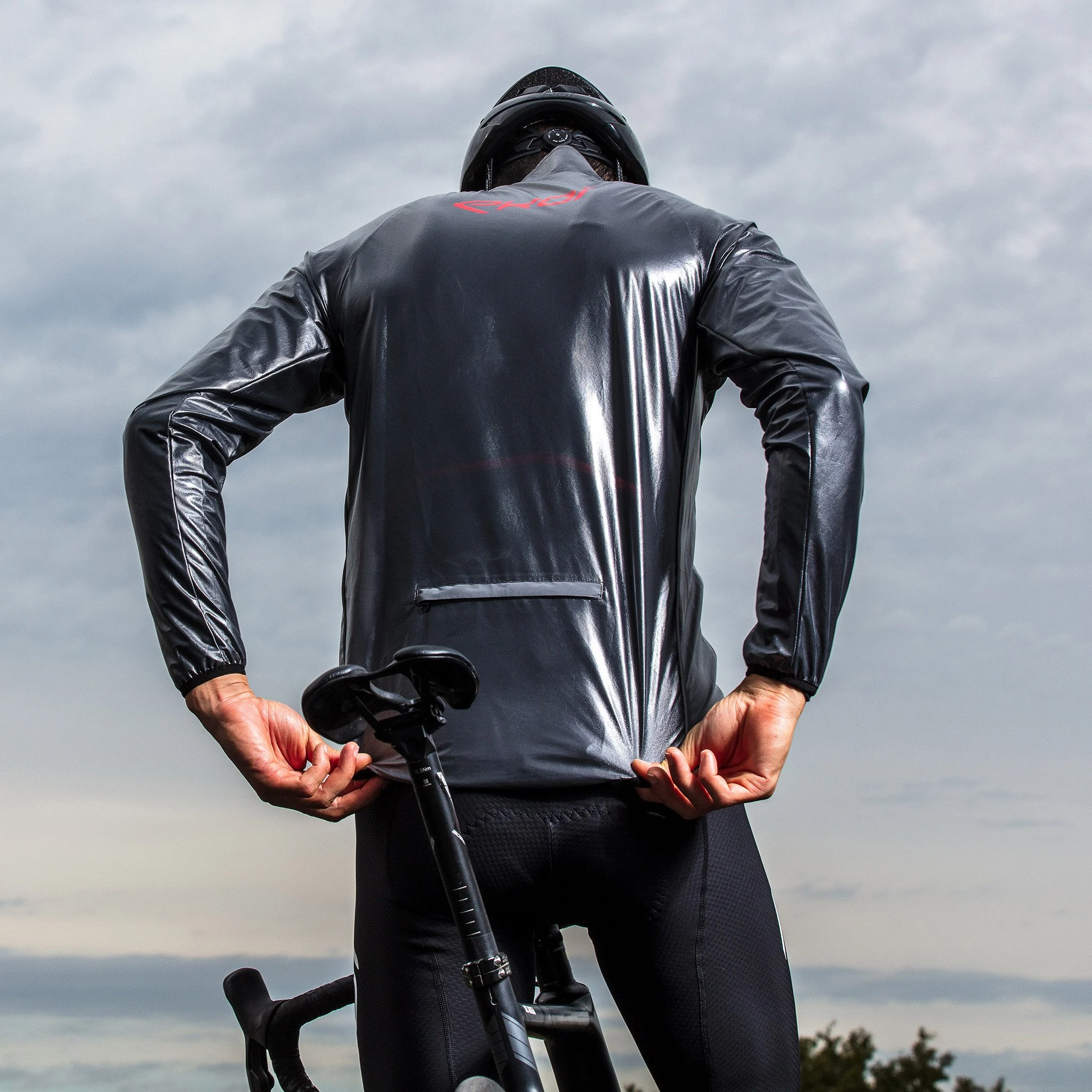 EKOI SHARK Back Pocket Grey rain jacket
