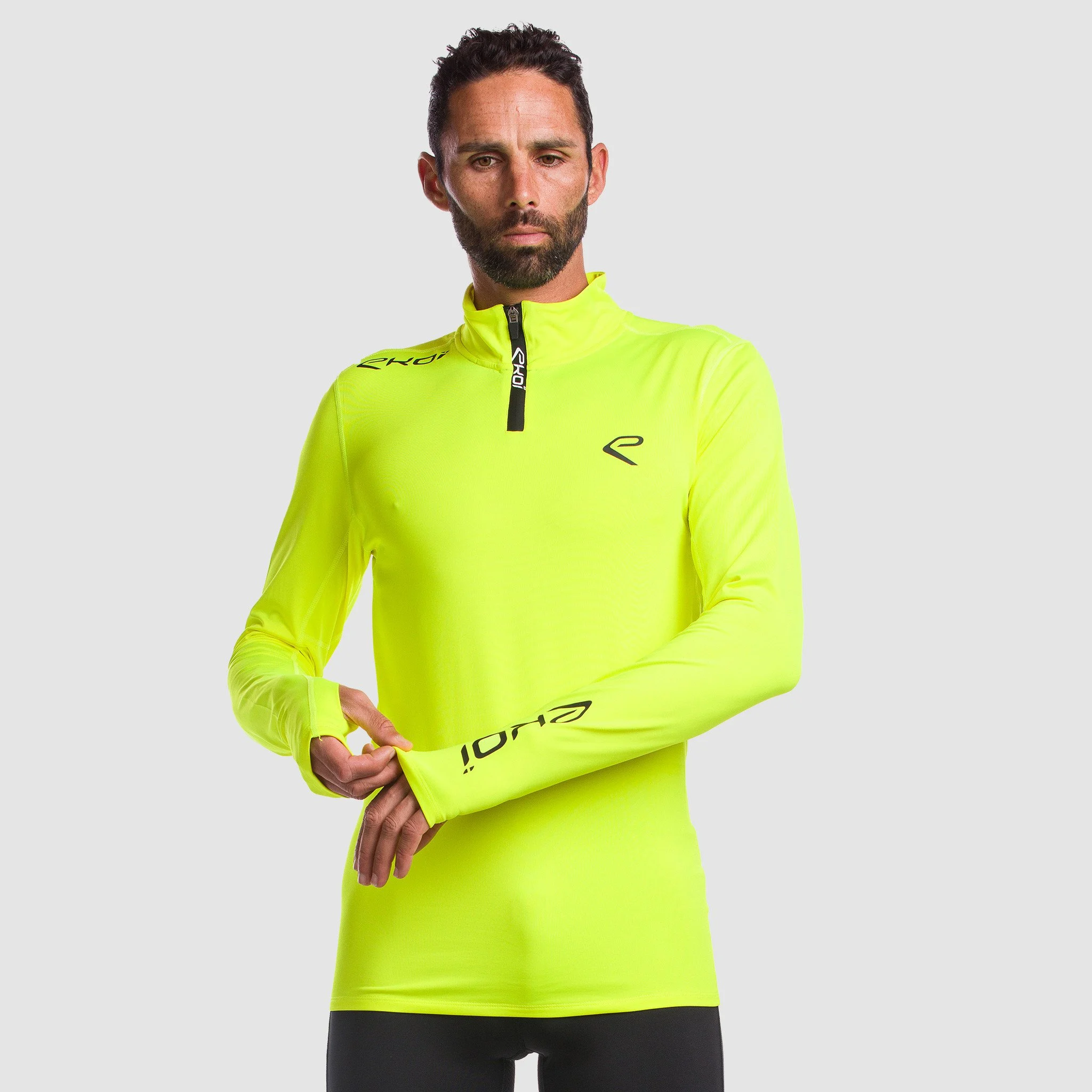 EKOI RUN Warm Black zipped sweat top