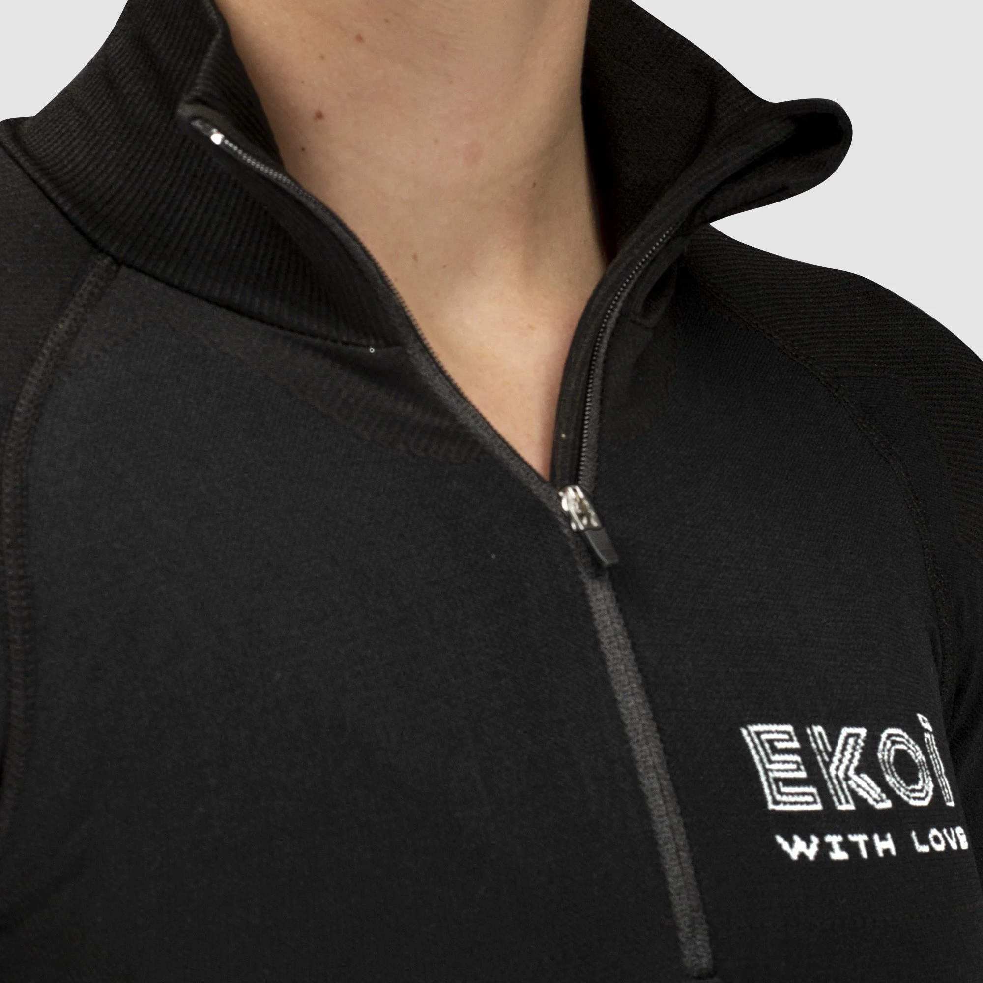 Ladies Base Layer Thermo Zipped Neck EKOI ERIN Black
