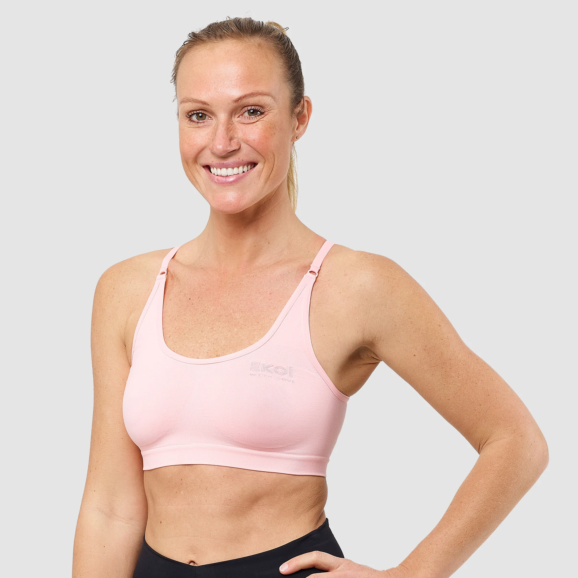Women's Sport Bra EKOI Crossed Back -Black