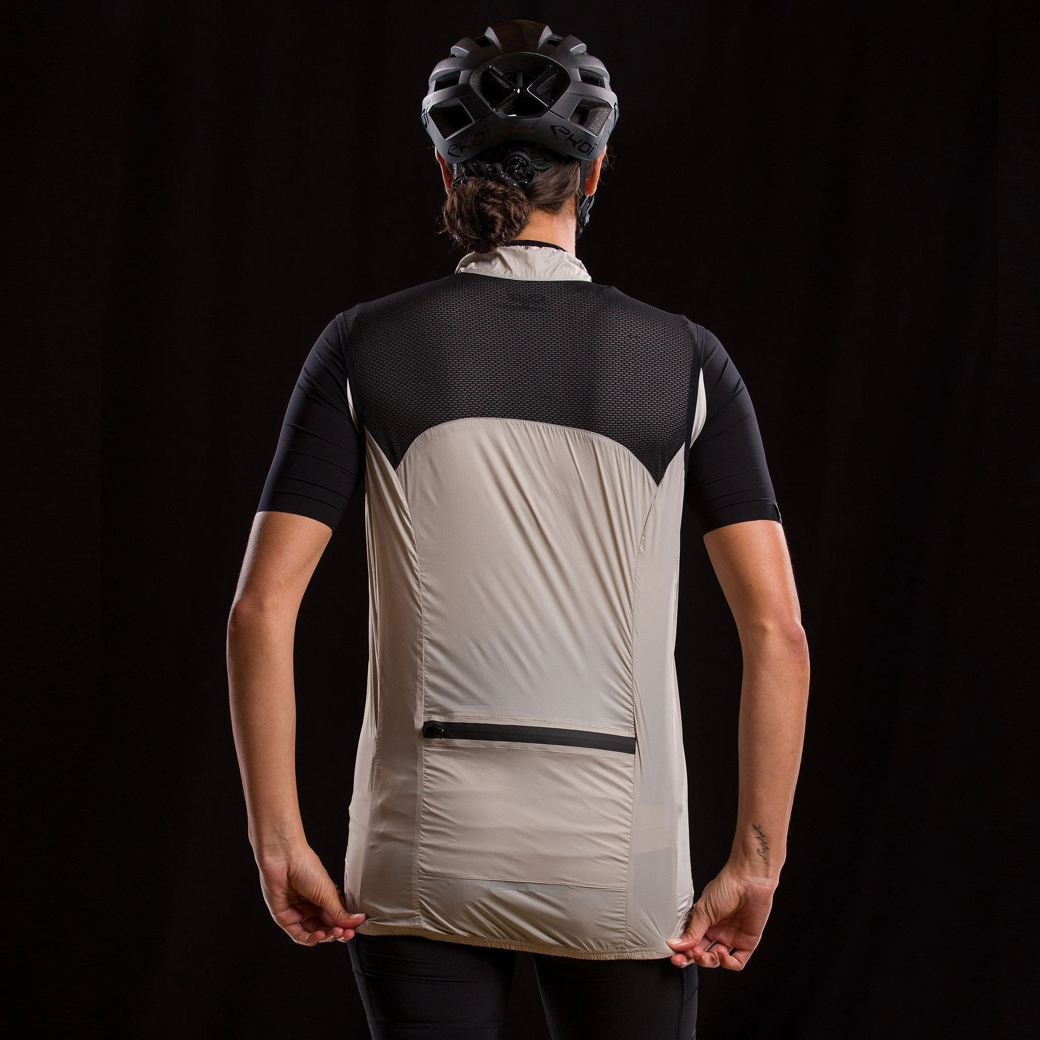 Unisex Windproof Vest EKOI GRAVEL ULTRALIGHT Kaki