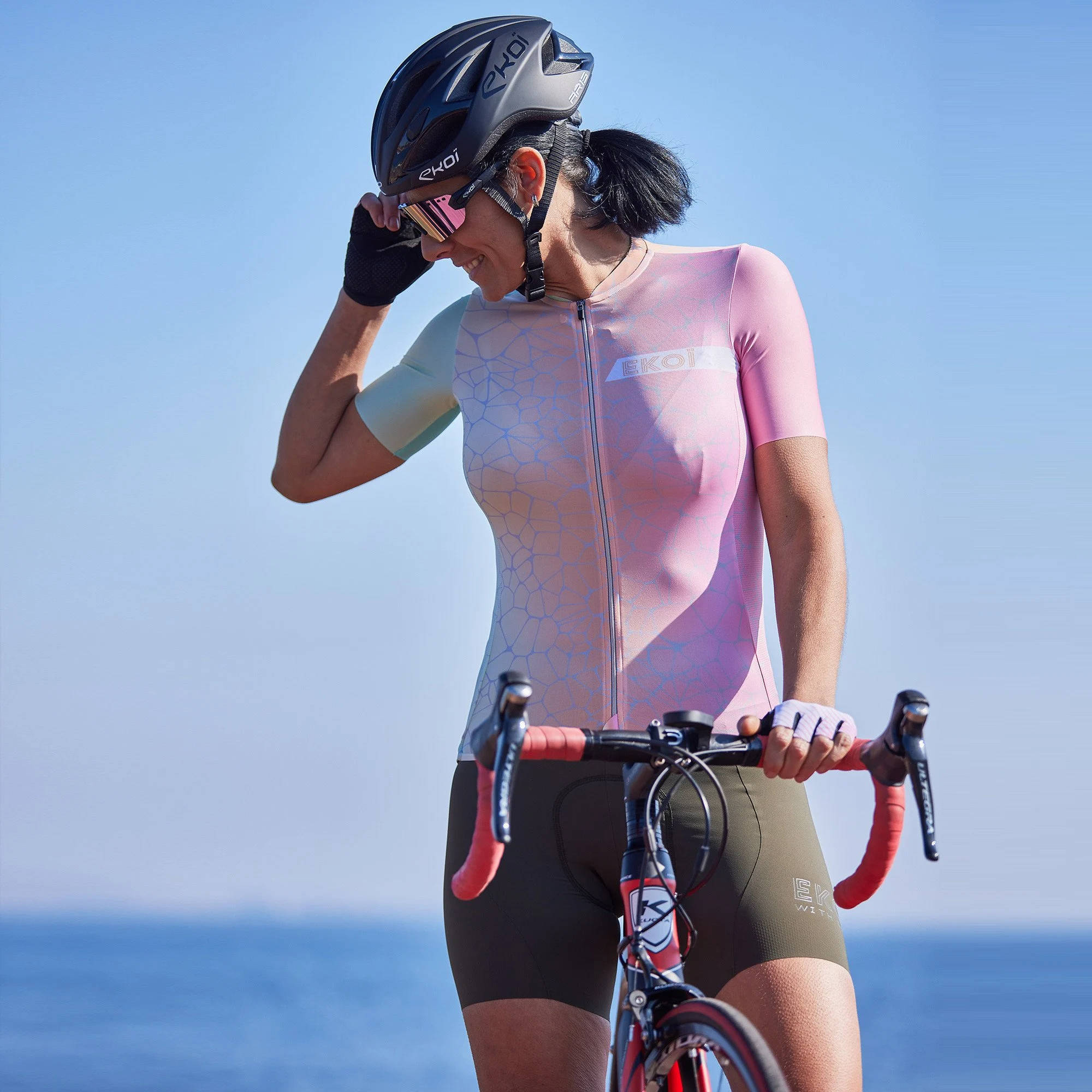 Women Strap Bibshorts EKOI EKOI ESSENTIAL Kaki