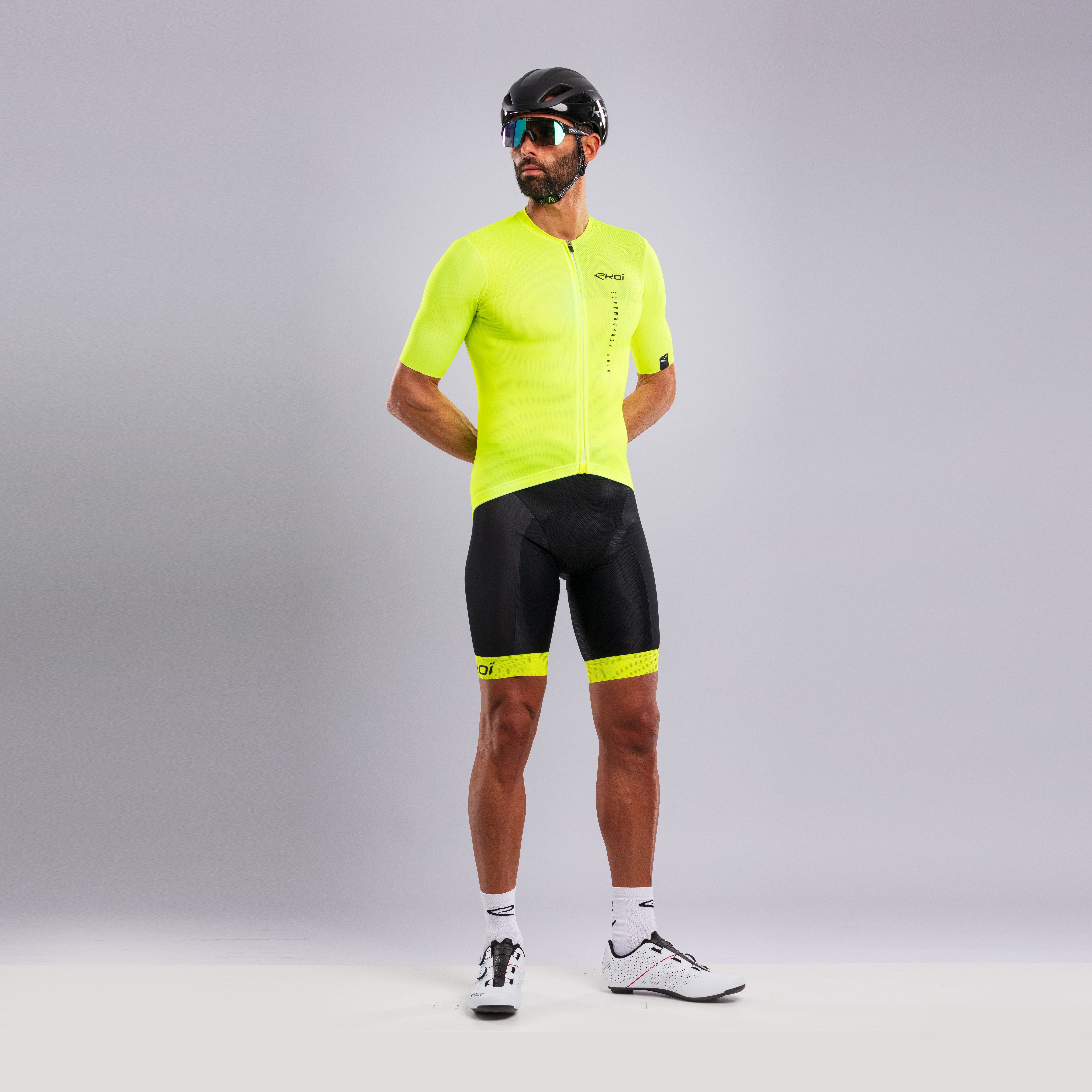 EKOI MEMORY GEL Bib Shorts Neon Yellow