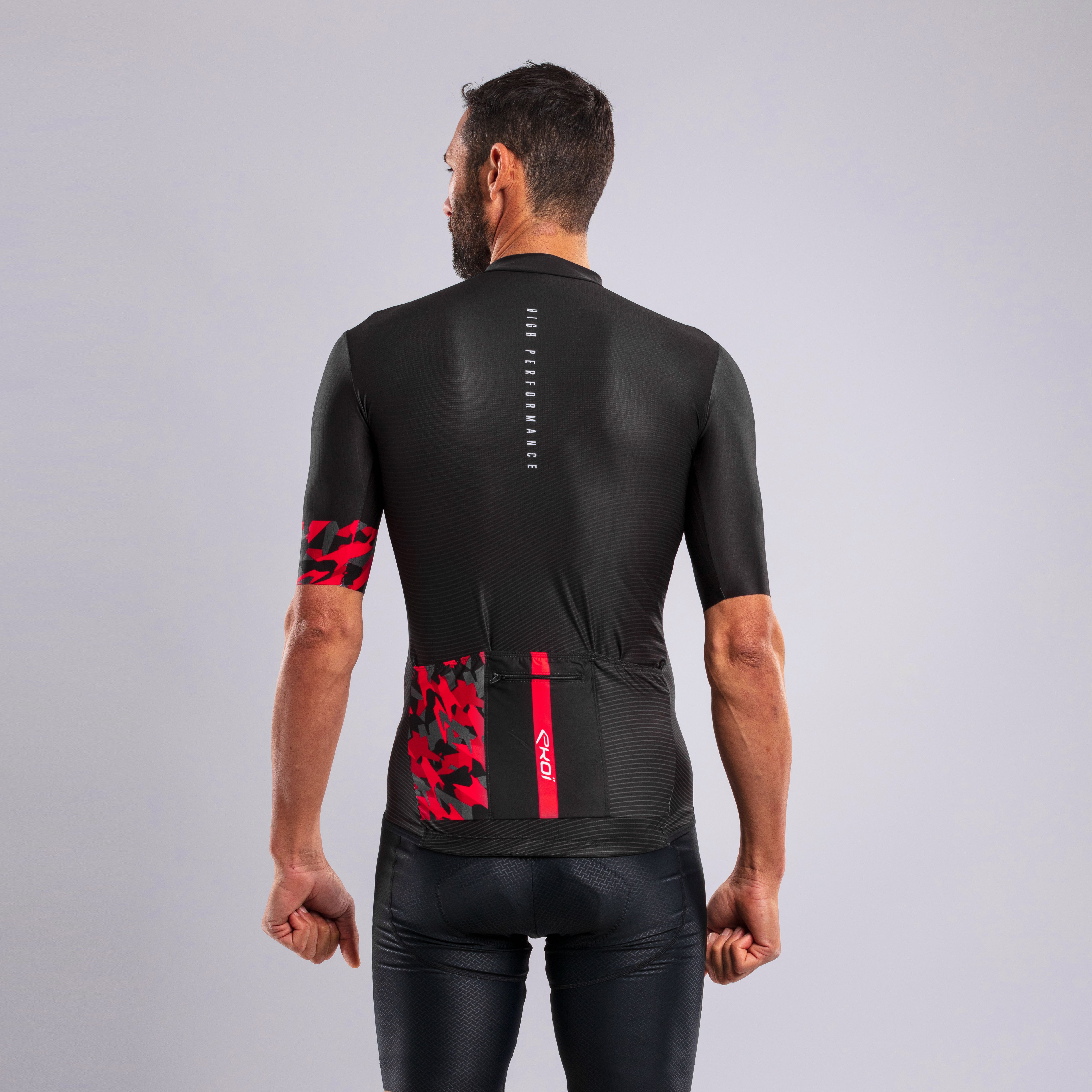 EKOI KAMO CROSS Jersey and Bib Shorts Red Black Combo