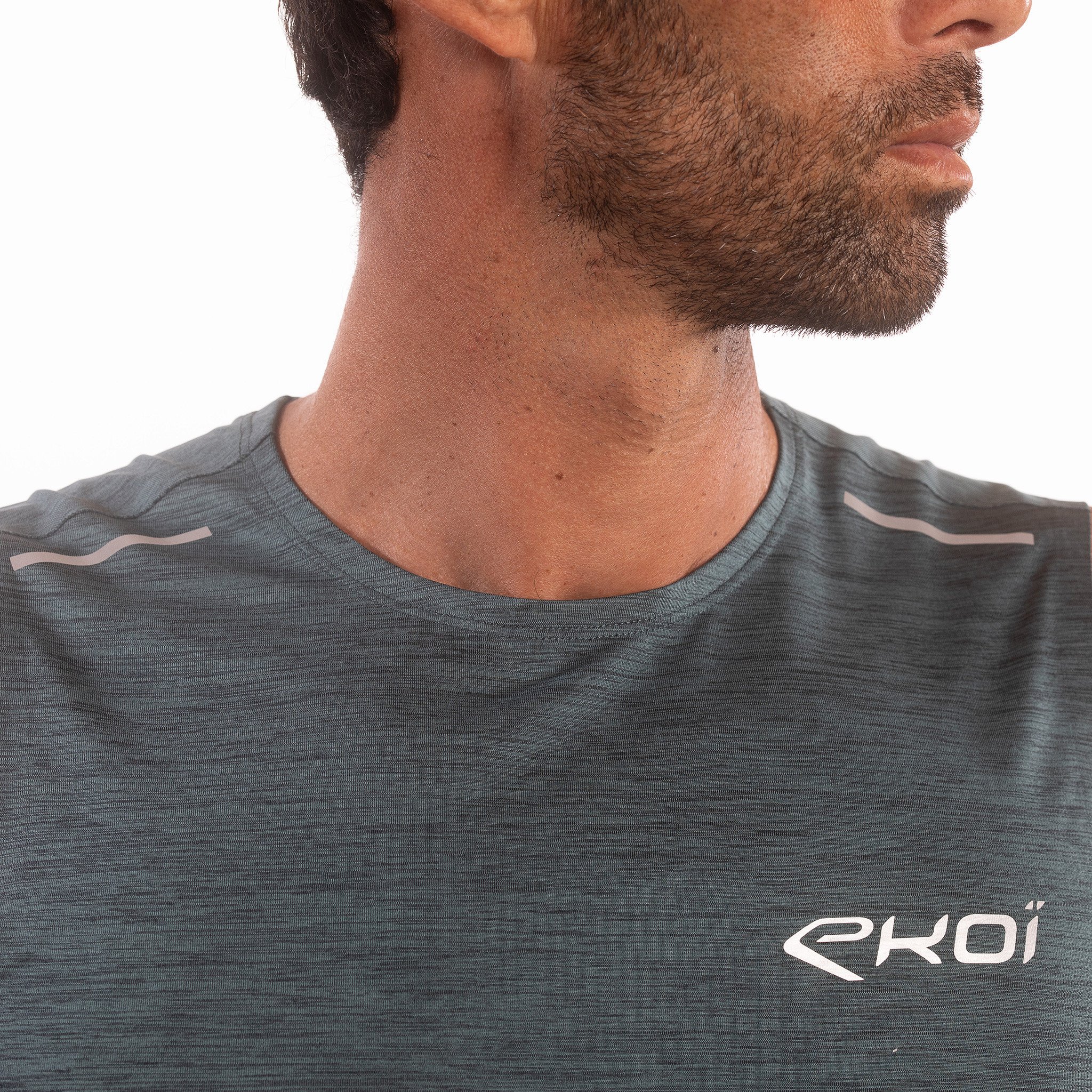 TEE SHIRT SLEEVELESS PERFORMANCE EKOI RUN BLACK /BLUE