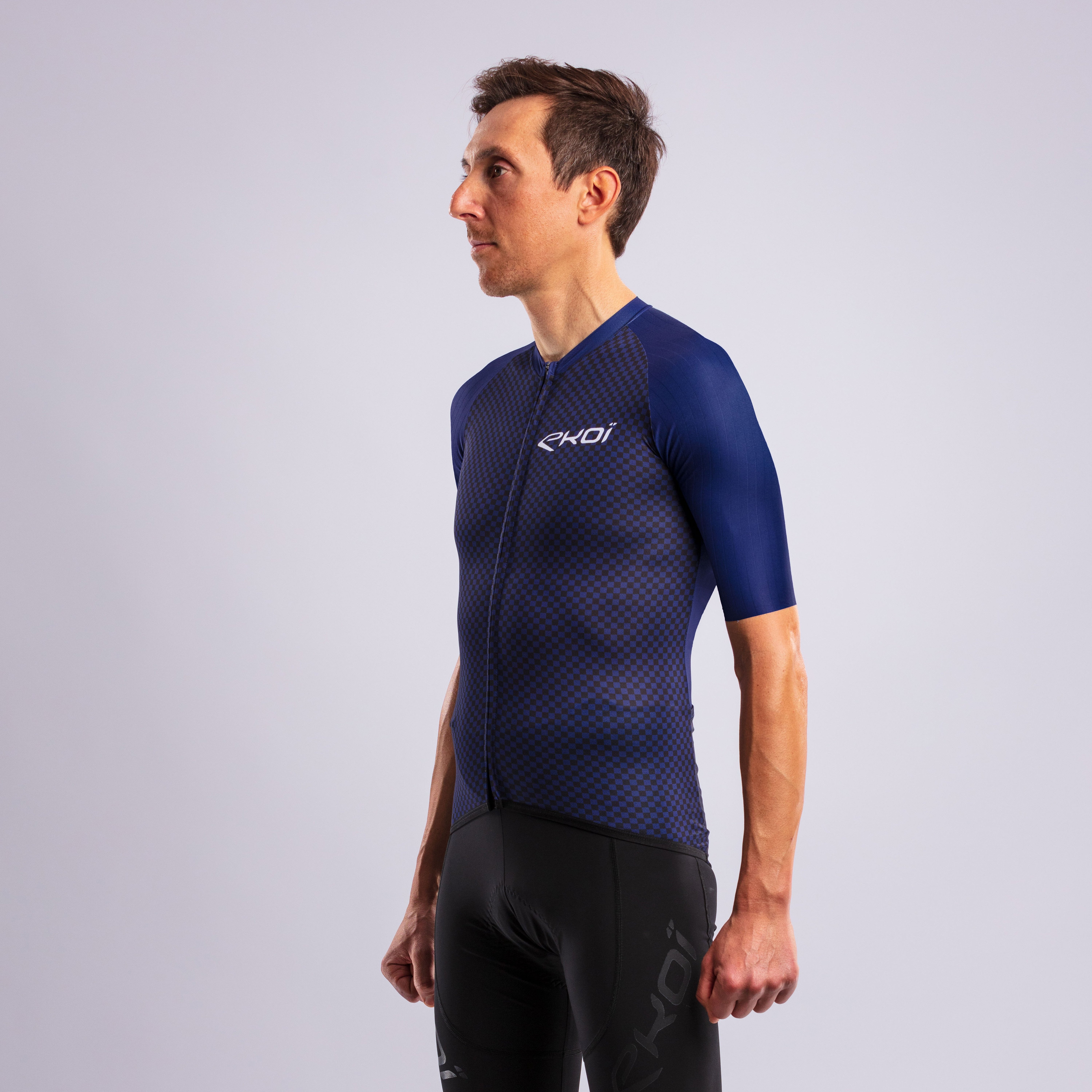 EKOI RACING CHECKS Jersey NAVY