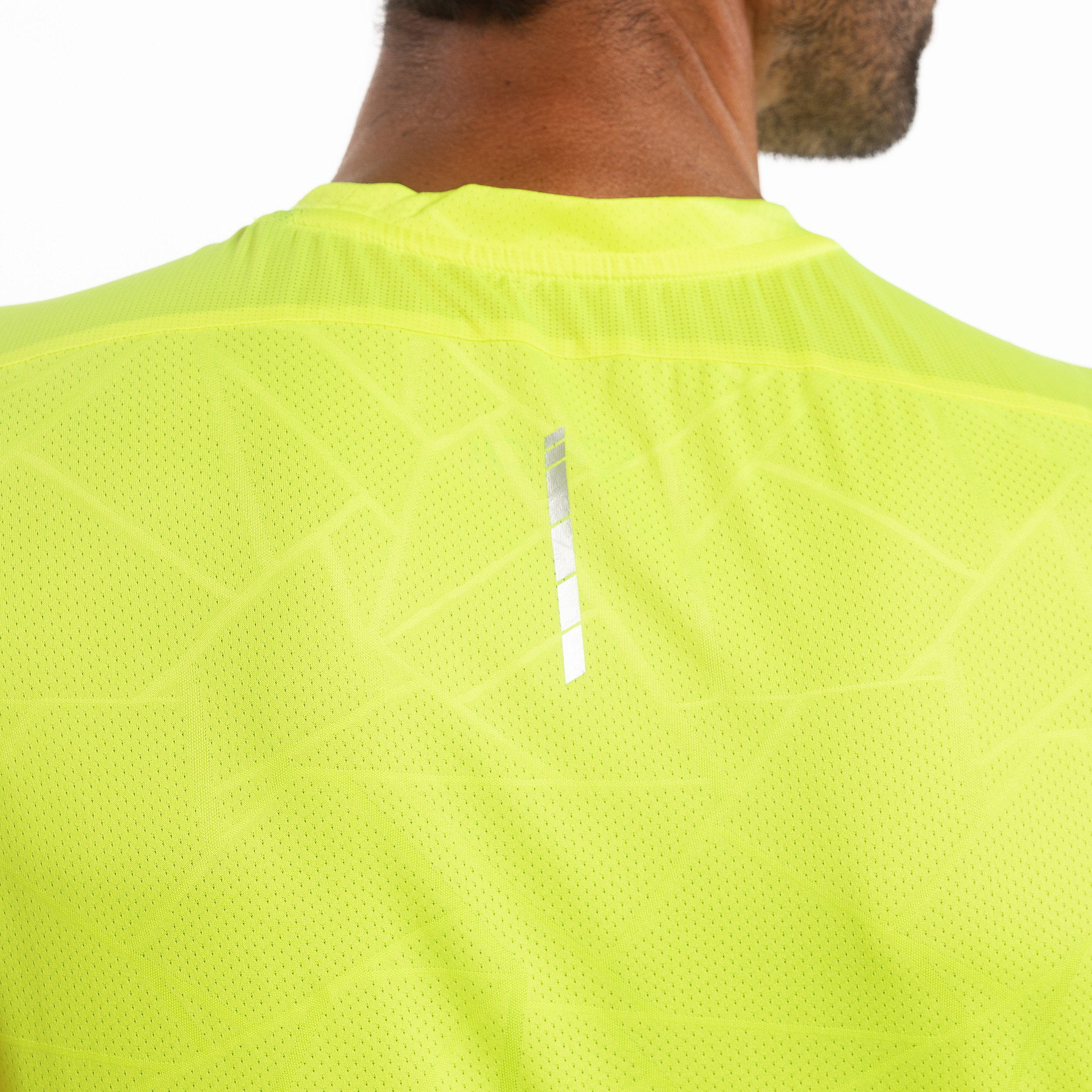 TEE SHIRT SLEEVELESS GRAPHIC TECH EKOI RUN NEON YELLOW