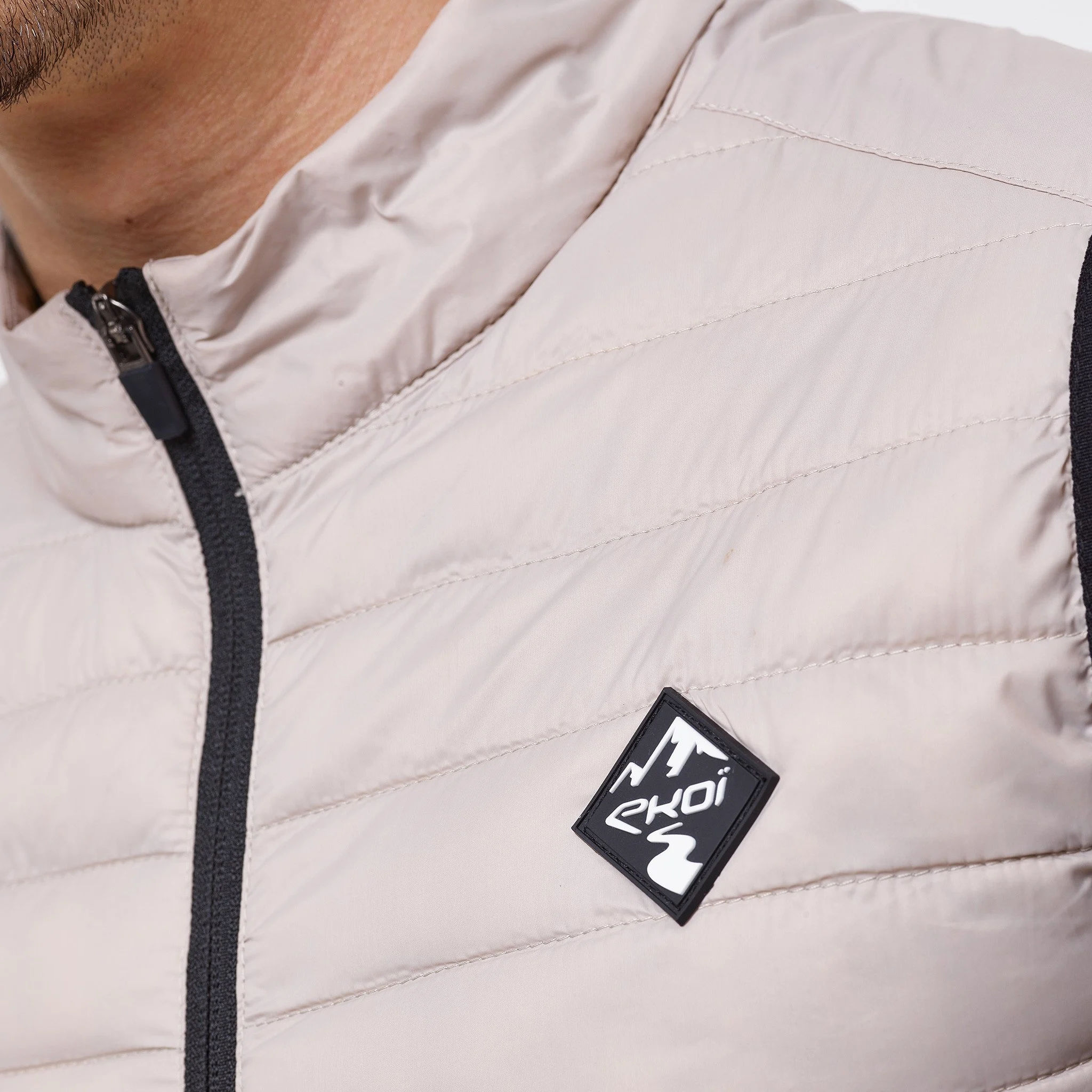 Unisex Windproof Vest EKOI GRAVEL PADDED Stone Grey