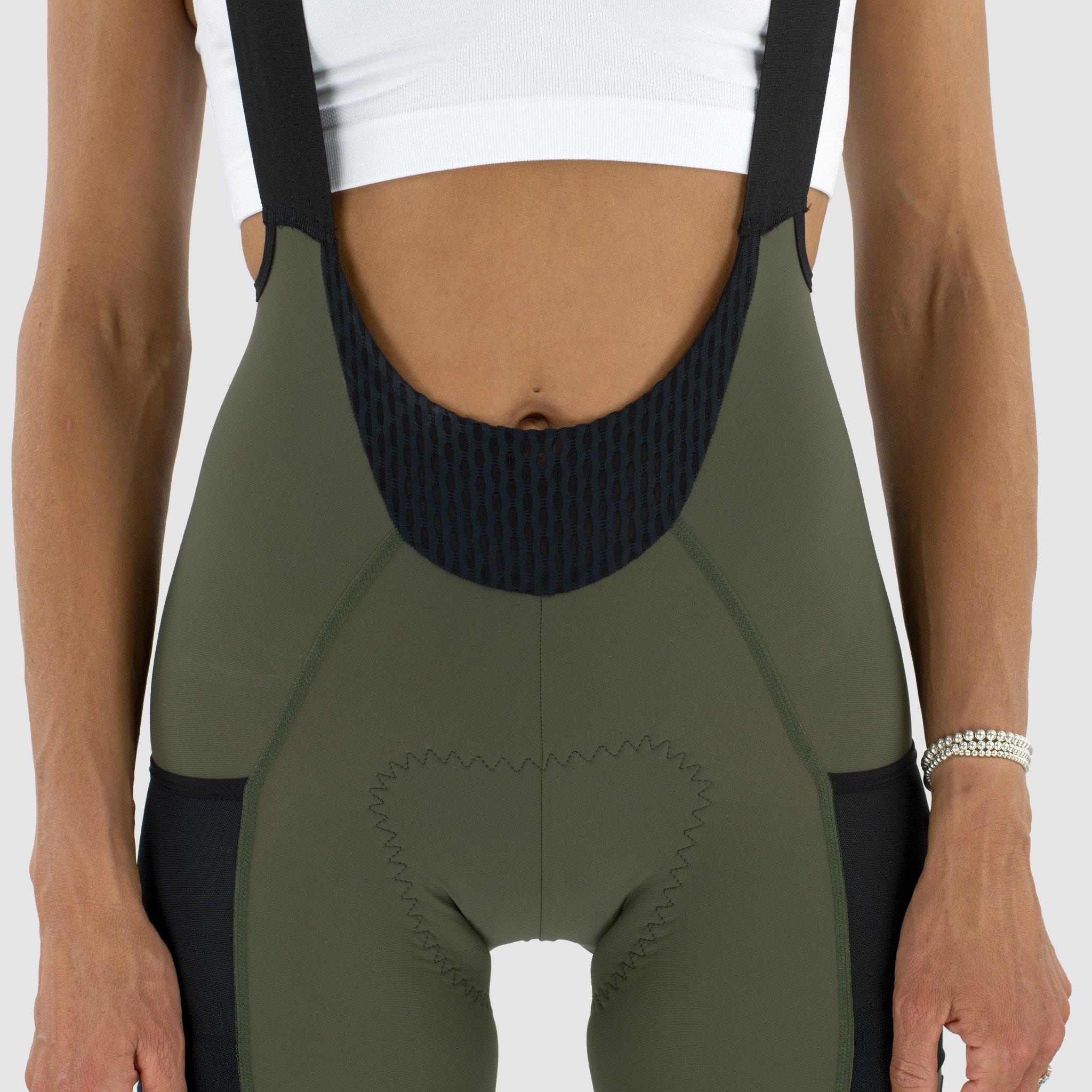EKOI Gravel Women's BibShort with Cargo Pockets Perf Khaki