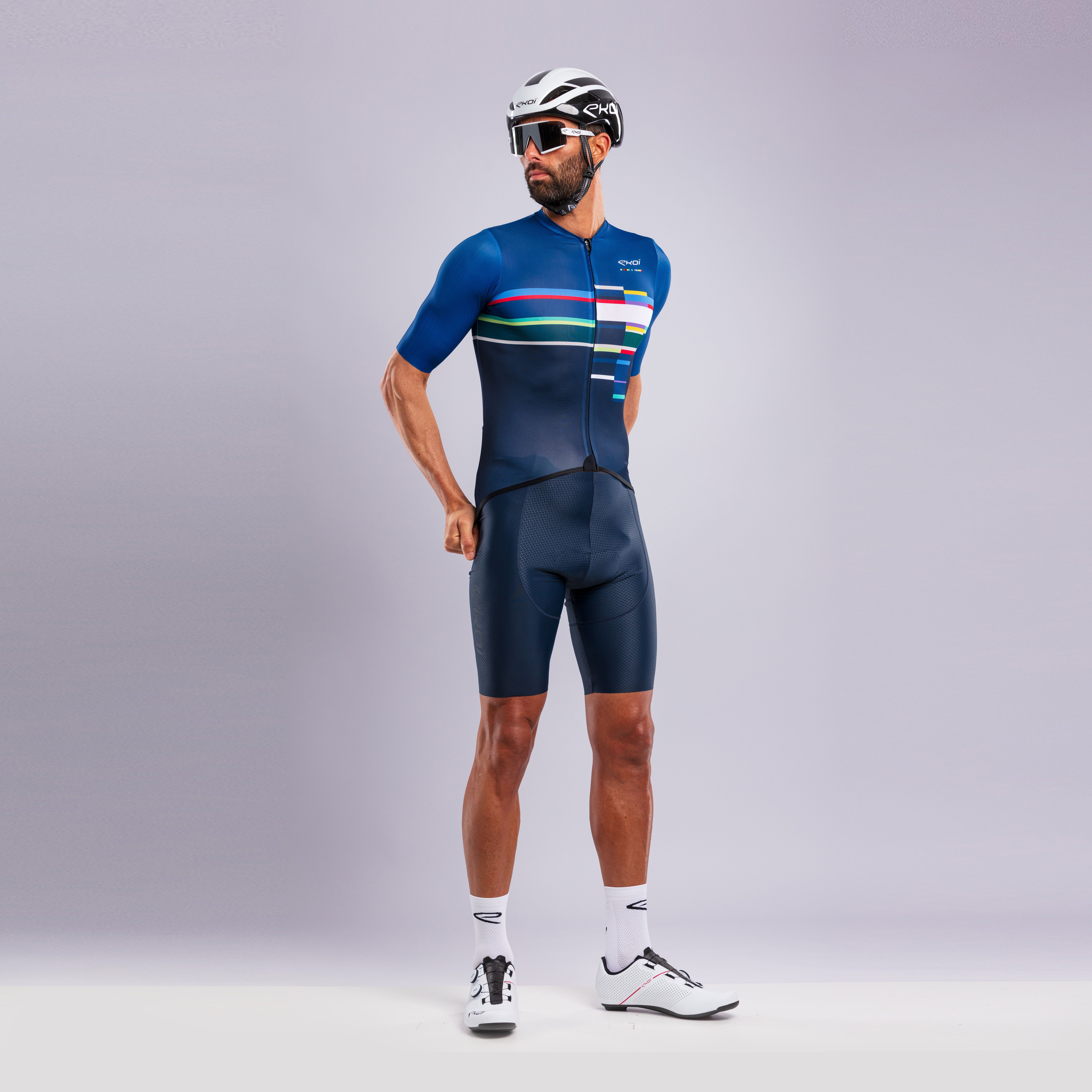 EKOI 3D GEL CROSS bib shorts grey